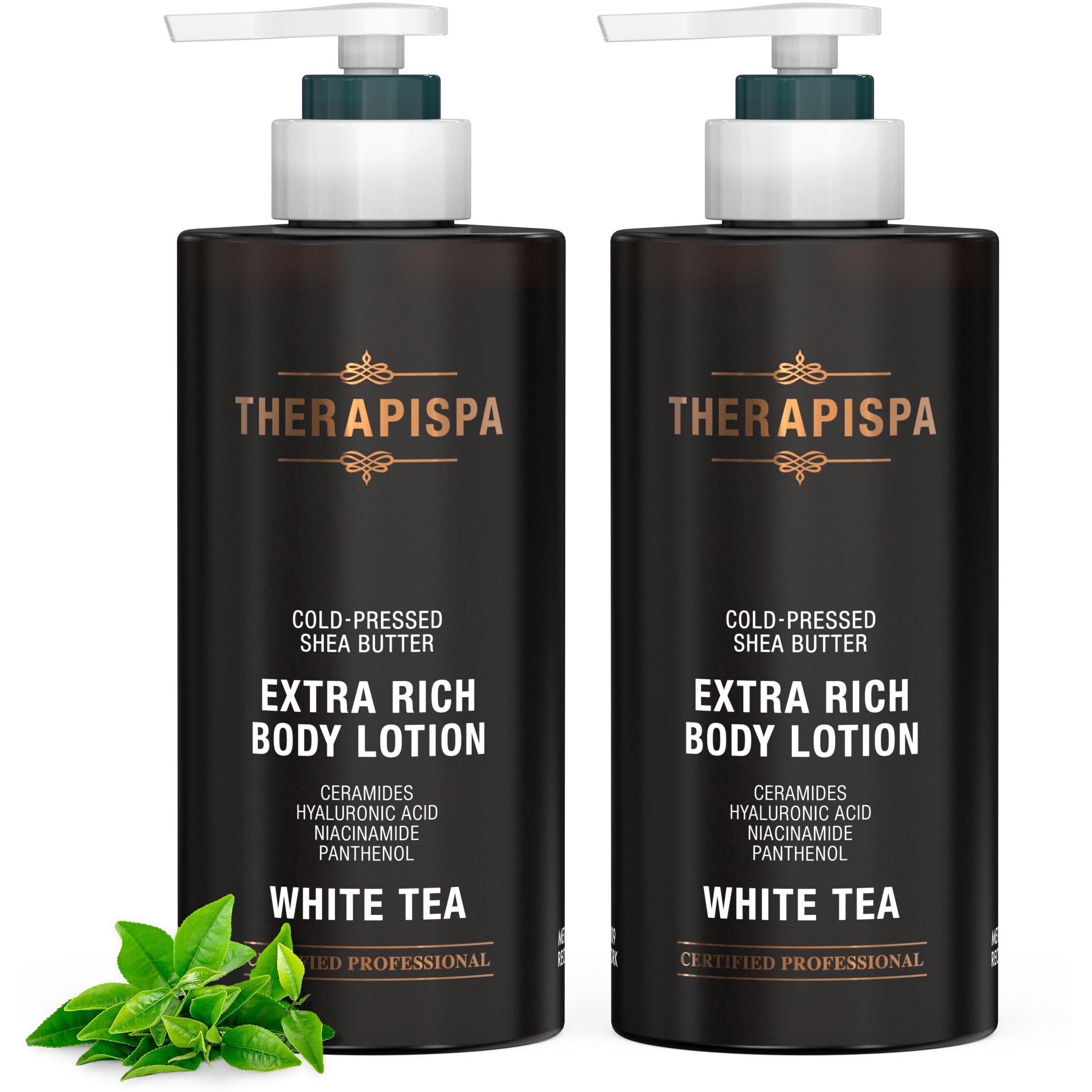 Therapispa Scented Body Lotion For Women - Nourishing & Hydrating Moisturizer With Shea Butter, Ceramides & Panthenol To Comfort & Restore Dry Skin (White Tea, 17.0 Fl Oz)