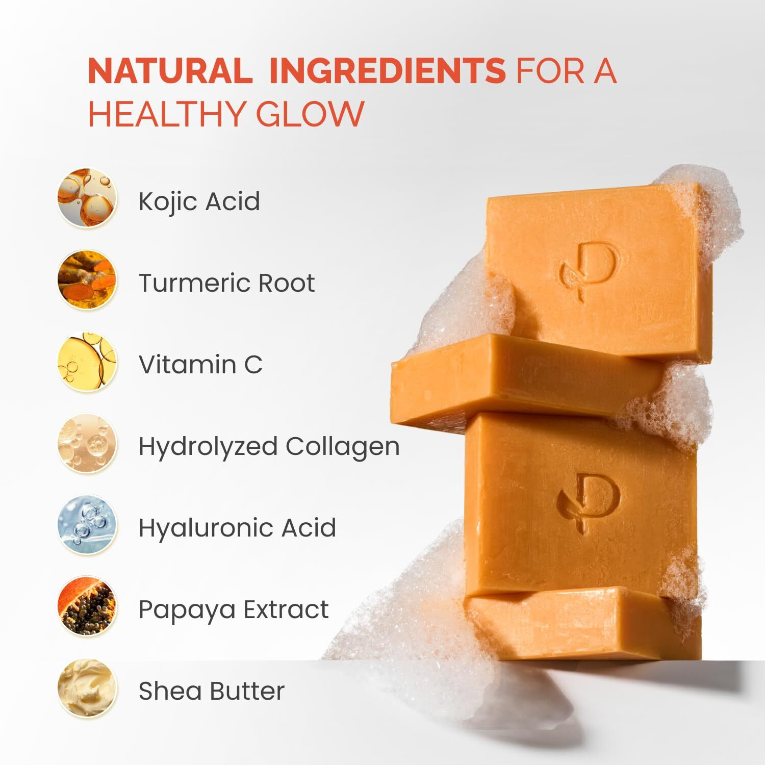 Plantifique Kojic Acid Soap For Hyperpigmentation - Turmeric Soap Bars With Hyaluronic Acid, Collagen & Vitamin C For Dark Spots - Face & Body Wash For Women & Men, Vegan Skincare, 320G/11.28 Oz