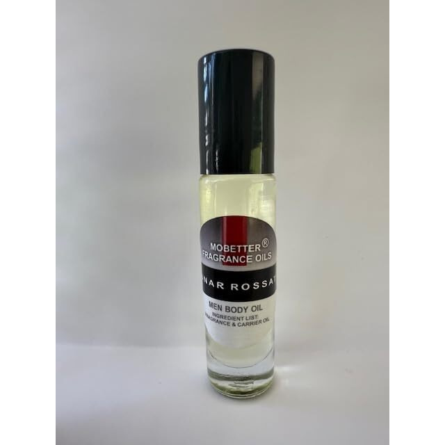Mobetter Fragrance Oils' Lunar Rossati Men Body Oil 1/3 Oz Roll On Glass Bottle