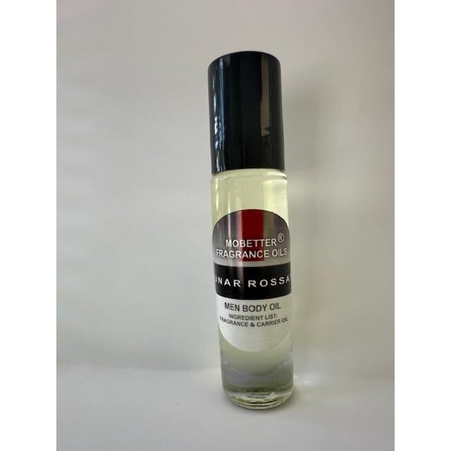 Mobetter Fragrance Oils' Lunar Rossati Men Body Oil 1/3 Oz Roll On Glass Bottle