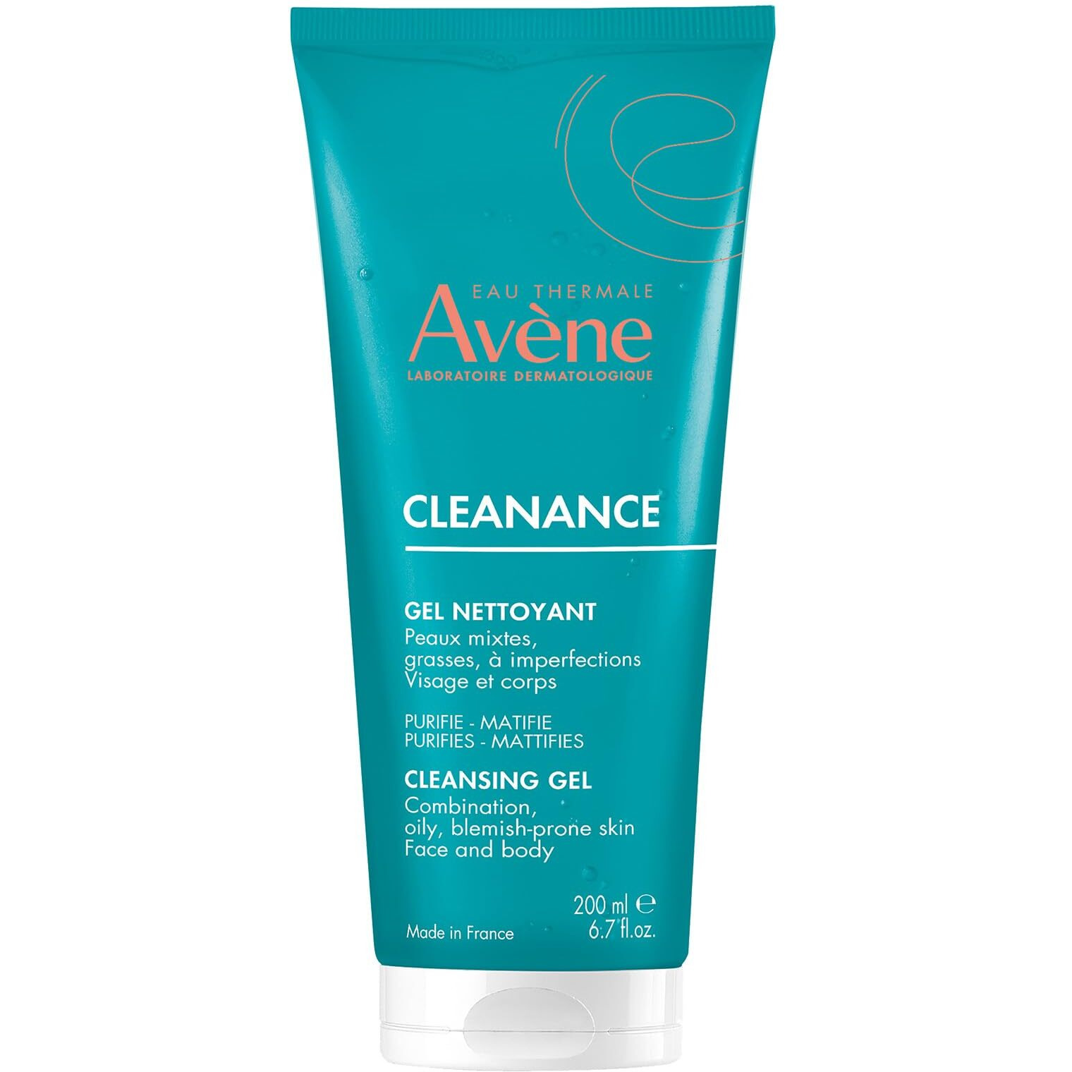 Avene Cleanance Cleansing Gel Soap Free Cleanser For Acne Prone, Oily, Face & Body, 6.7 Oz