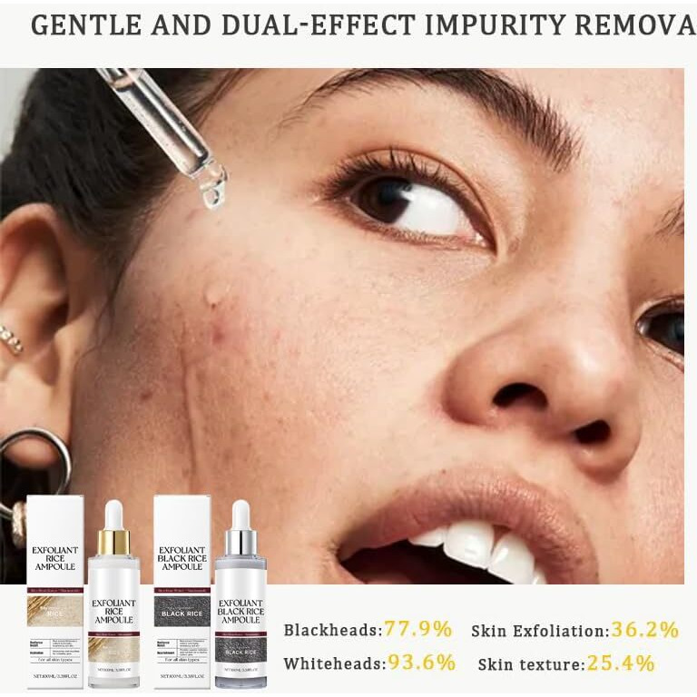 Black And White Rice Peeling, New Soft Rice Exfoliating Face And Body, Black And White Rice Exfoliant For All Skin Types, Gentle Peel & Deep Hydration (White+Black) 2P