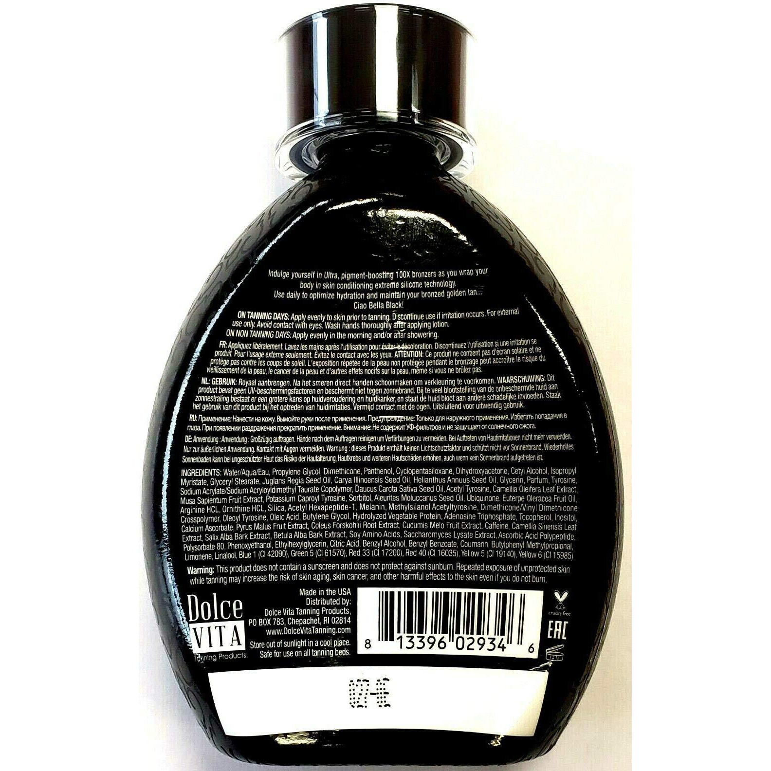 Bella Black 100X Bronzer Tanning Lotion - Premium Tanning Bed Lotion With Extreme Silicone Emulsion And Banana Fruit Extract - Instant Results - Dark Tanning Lotion For Indoor Tanning Beds - 13.5Oz