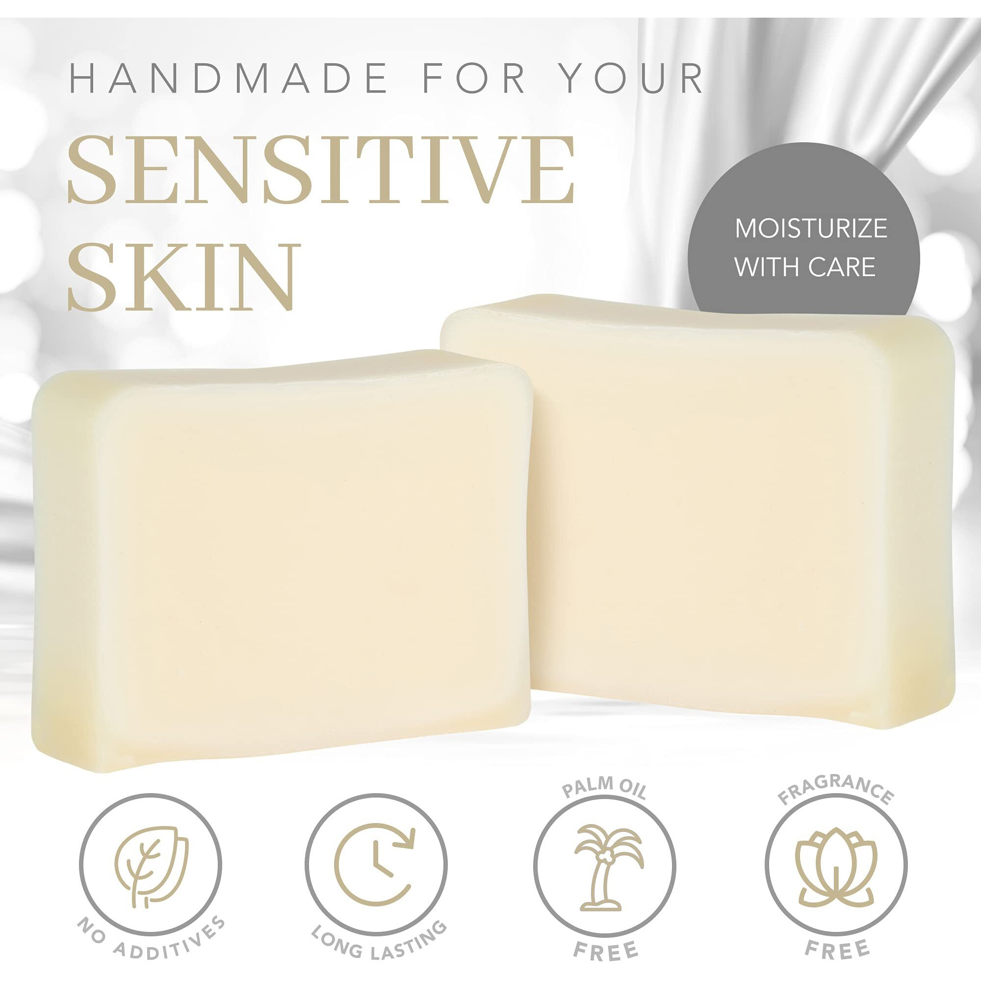 Natural Tallow Bar Soap For Men And Women, 4 Oz - Handmade Soap Bar For Sensitive Skin To Help Relieve Symptoms Of Eczema - Unscented Body Soap For Adults, Kids With No Additives, Palm Oil-Free