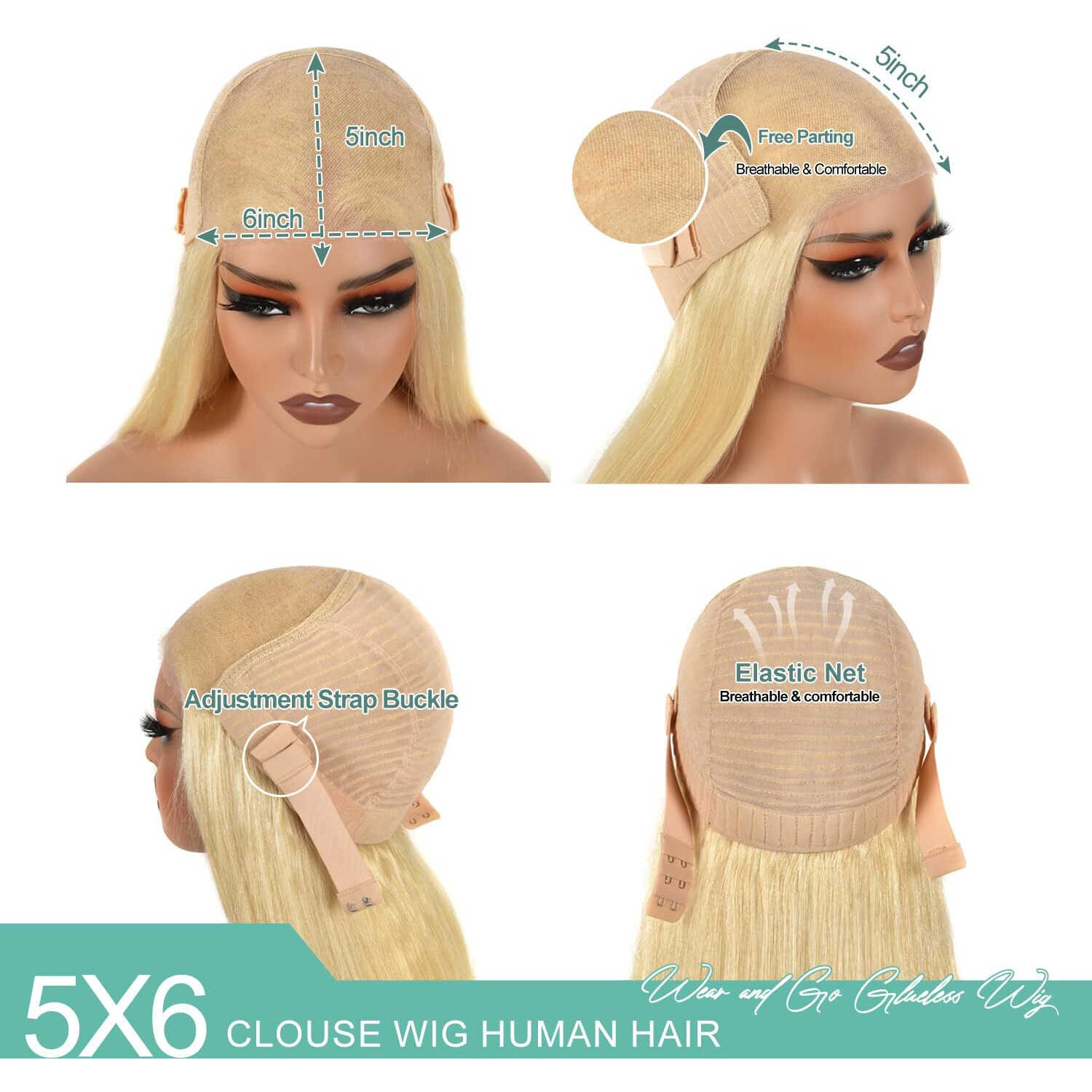 Alipeacock 613 Lace Front Wig Human Hair Body Wave 5X6 Hd Lace Closure Wear And Go Glueless Wigs Human Hair Pre Cut Blonde Wig 36Inch 200% Density