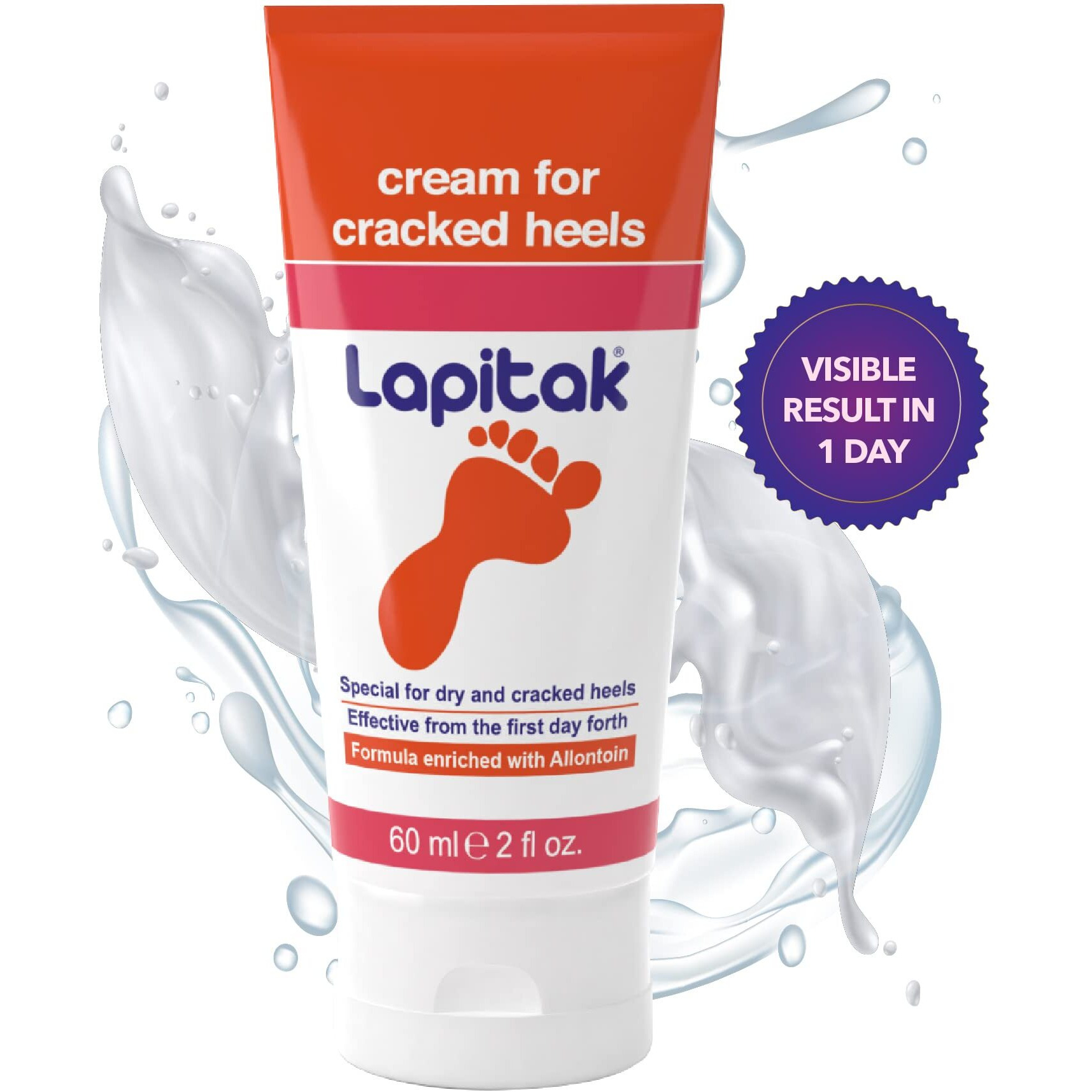 Lapitak Cracked Heel Treatment Foot Cream Dry Feet Lotion For Extremely Dry Skin Foot Scrubber Dead Skin Remover Athletes Foot Treatment Fast Cracked Heel Repair Healthy Feet Sensitive Skin 2 Oz.