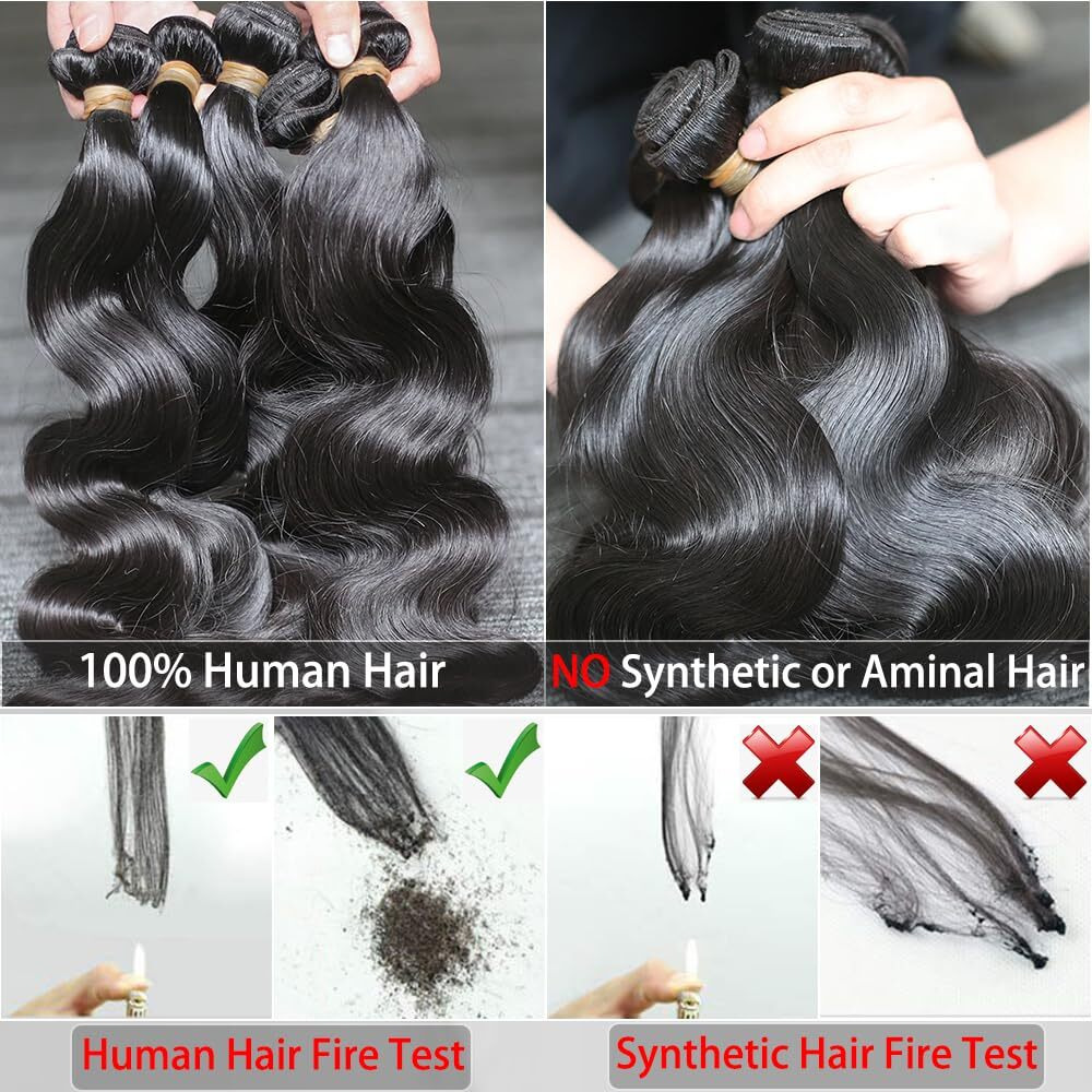 12A Body Wave Bundles Human Hair 24 26 28 30 Natural Black Color 100% Brazilian Human Hair Bundles For Women
