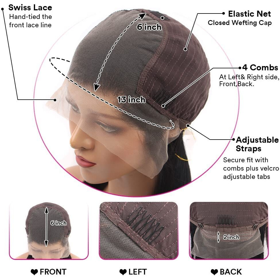 Jewhaut 13X6 Chocolate Brown Lace Front Wig Human Hair Hd Transparent Body Wave Lace Front Wigs Human Hair Pre Plucked 200% Density Glueless Frontal Brown Wig Human Hair 32 Inch