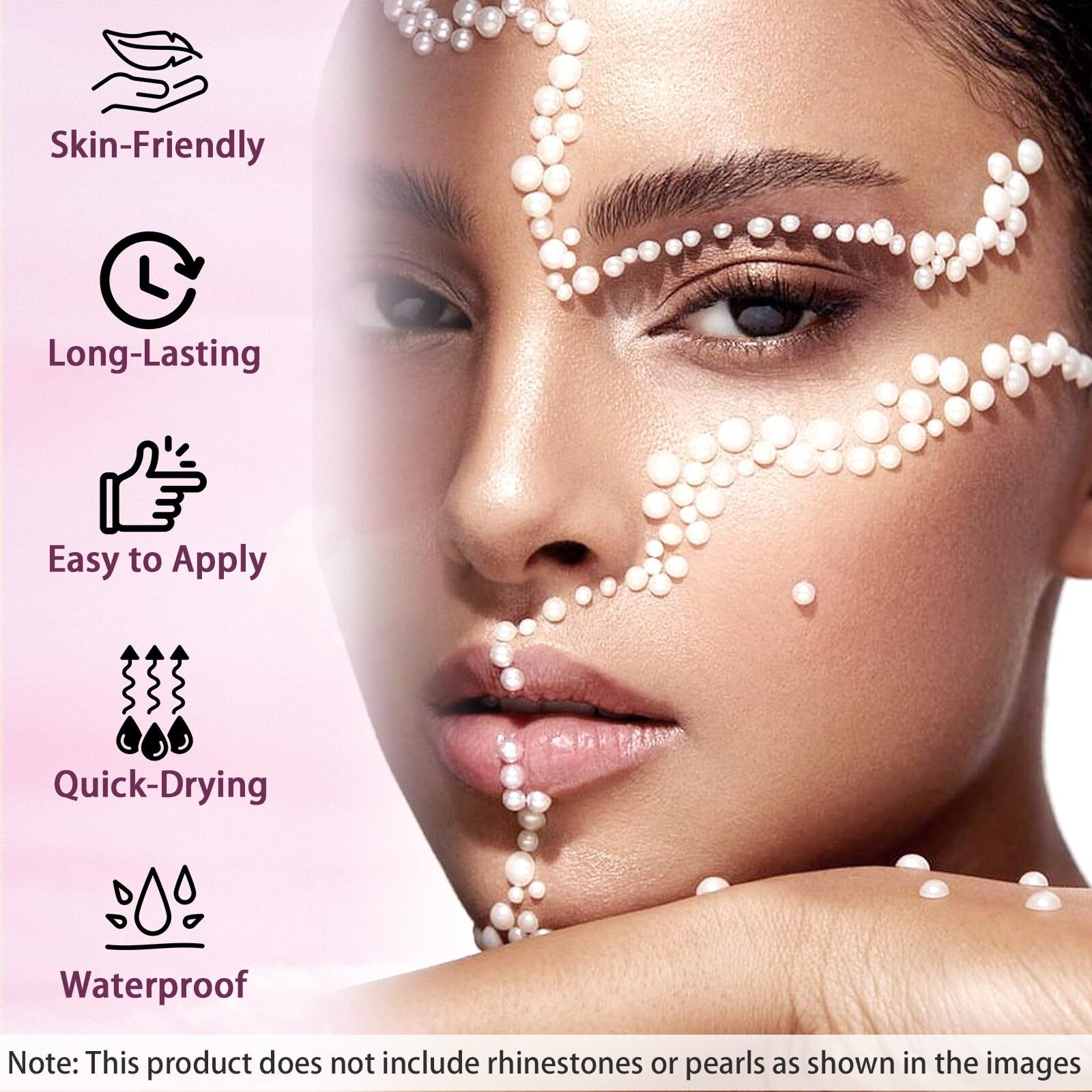 2Pcs Face Glue Body Glue For Gems Rhinestones, Glitter Glue Long Lasting Glue Adhesive, Designed For Eye Jewels Face Gems Body Glitter Makeup