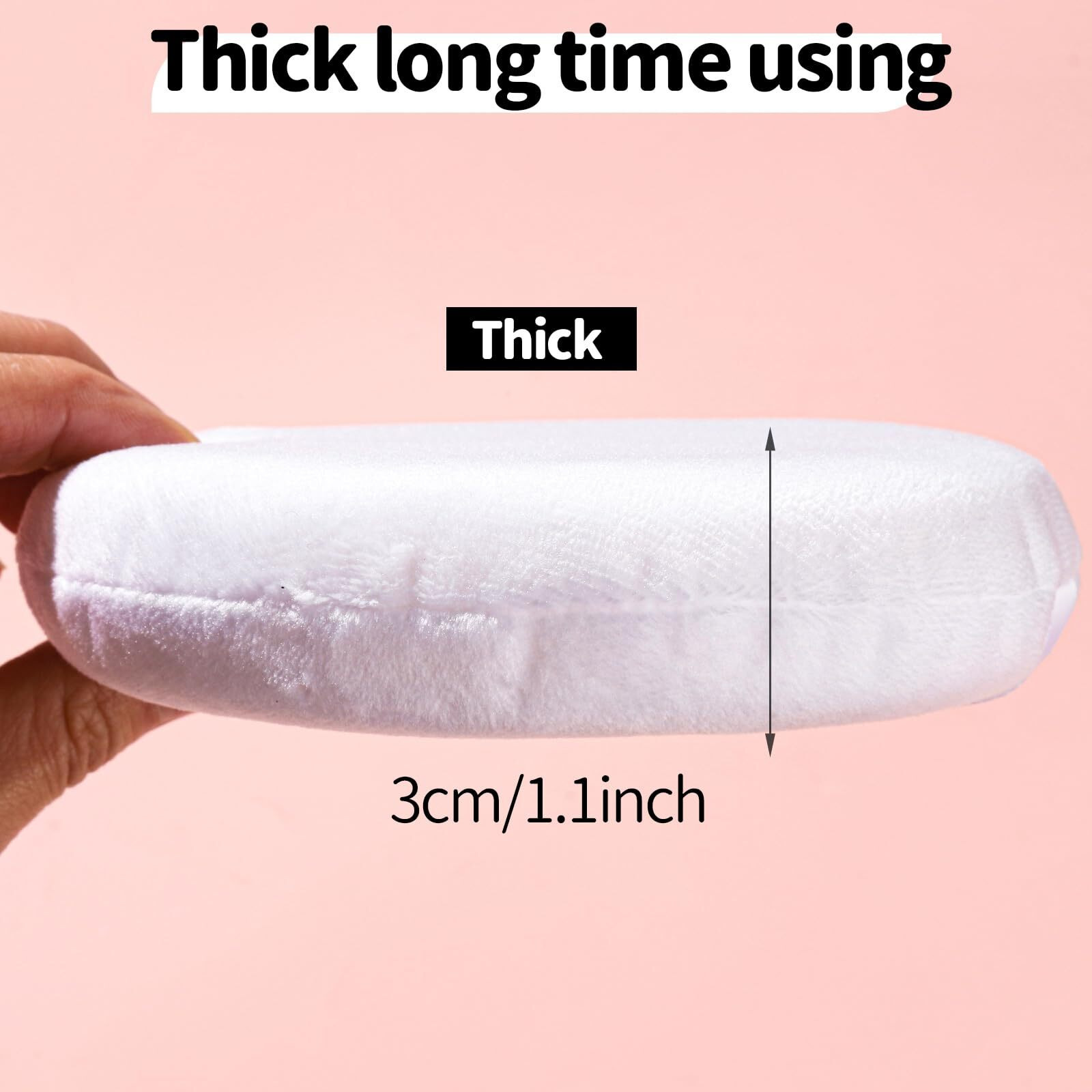 Teenitor 2Pcs 5Inch Body Powder Puff, Powder Puff For Body Powder, Extra Large Powder Puff Soft Velour Puff White