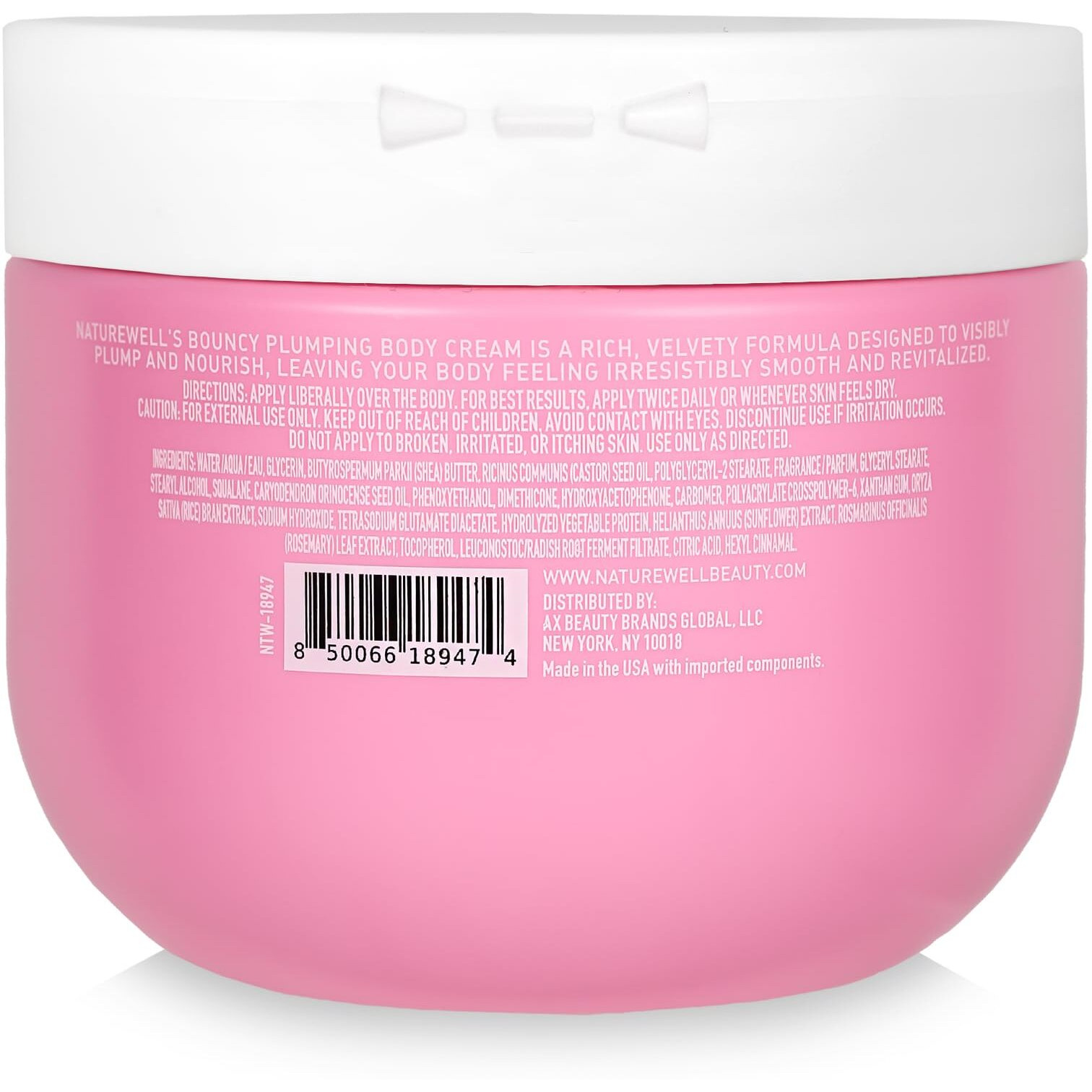 Nature Well Bouncy Plumping Body Cream, Lightweight & Quick-Absorbing Formula To Help Visibly Firm & Smooth Skin, Scented With Tuberose, Dragonfruit, Lychee & Golden Amber, 12 Oz