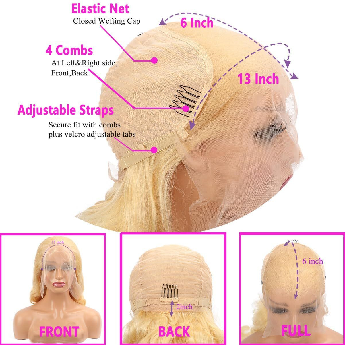 Jewhaut 13X6 613 Lace Front Wig Human Hair 200% Density Blonde Wig Human Hair Body Wave Hd Lace Frontal Wigs For Women Pre Plucked Blonde Human Hair Wig 30 Inch
