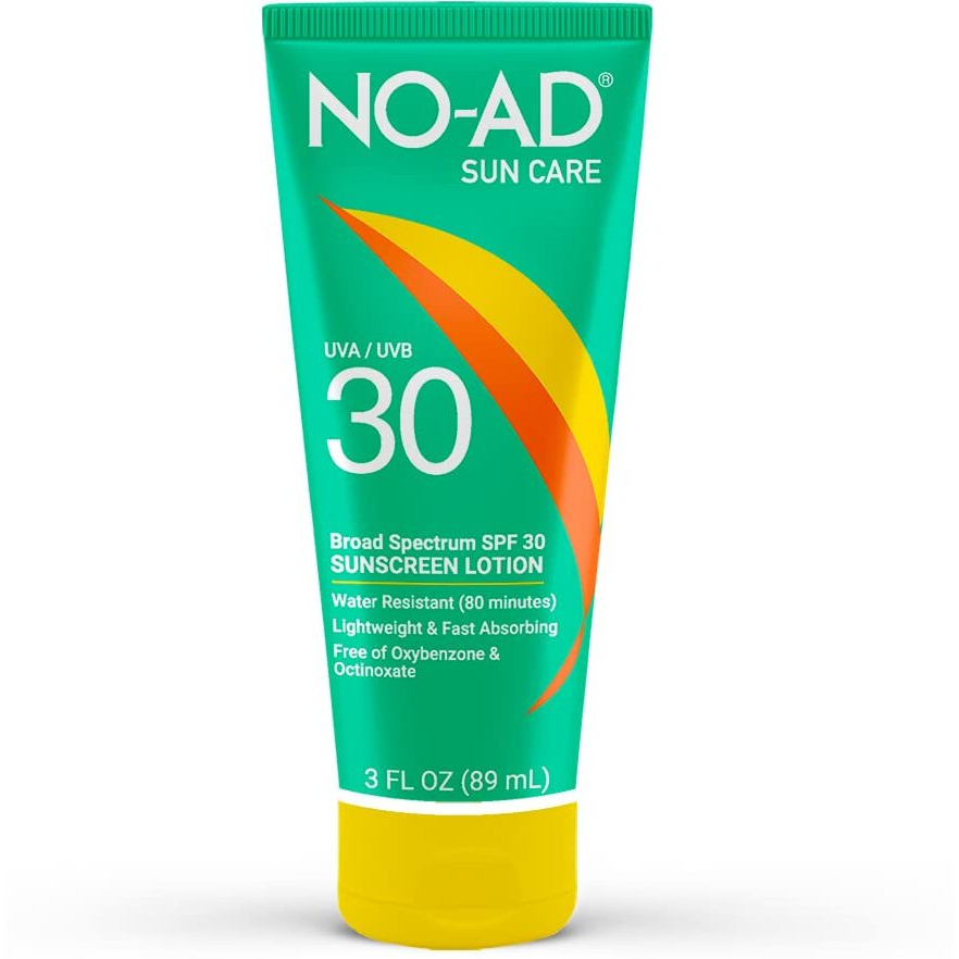 No-Ad Spf 30 Sunscreen Lotion | Broad Spectrum Uva/Uvb Protection | Water Resistant | Octinoxate & Oxybenzone Free With Moisturizing Vitamin E And Aloe 3Oz