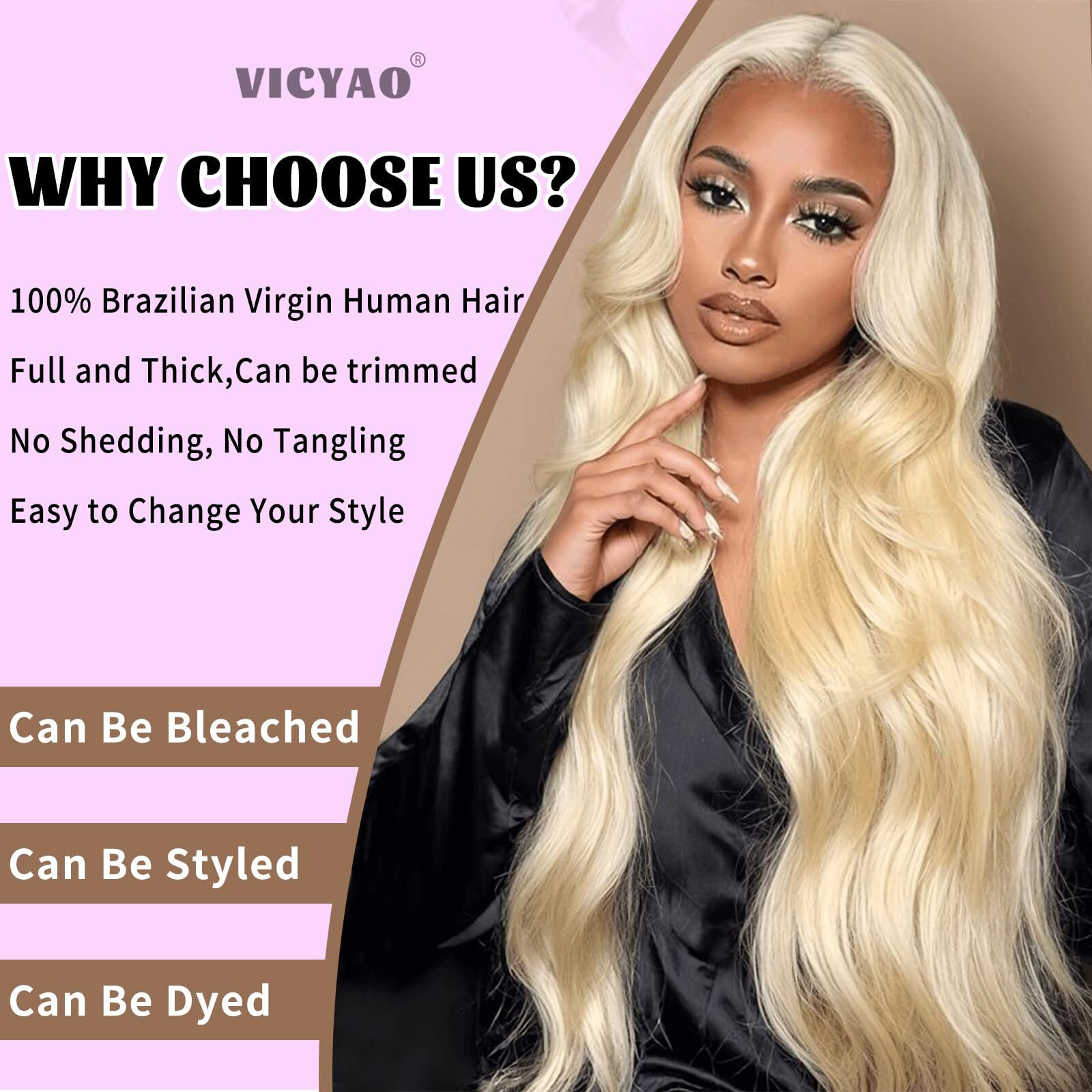 613 Bundles Human Hair 24 26 28 Inch Blonde Bundles Human Hair 100% Unprocessed 12A Grade Brazilian Virgin Raw Weave Bundles 3 Bundles Blonde Body Wave Human Hair Extensions For Women