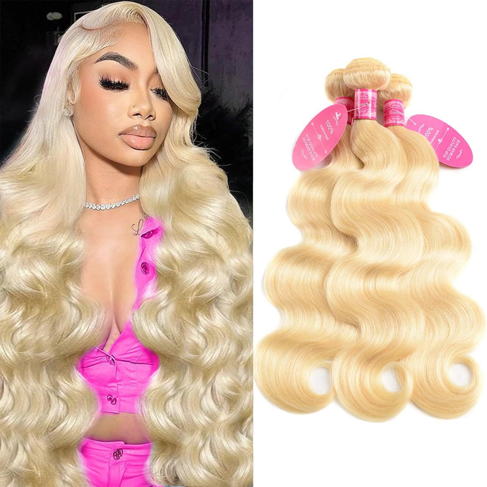 Vallbest 613 Blonde Bundles Human Hair 30 30 30 Inch 613 Raw 3 Bundles Body Wave Human Hair 12A 100% Unprocessed Brazilian Virgin Remy Weave Hair Extensions