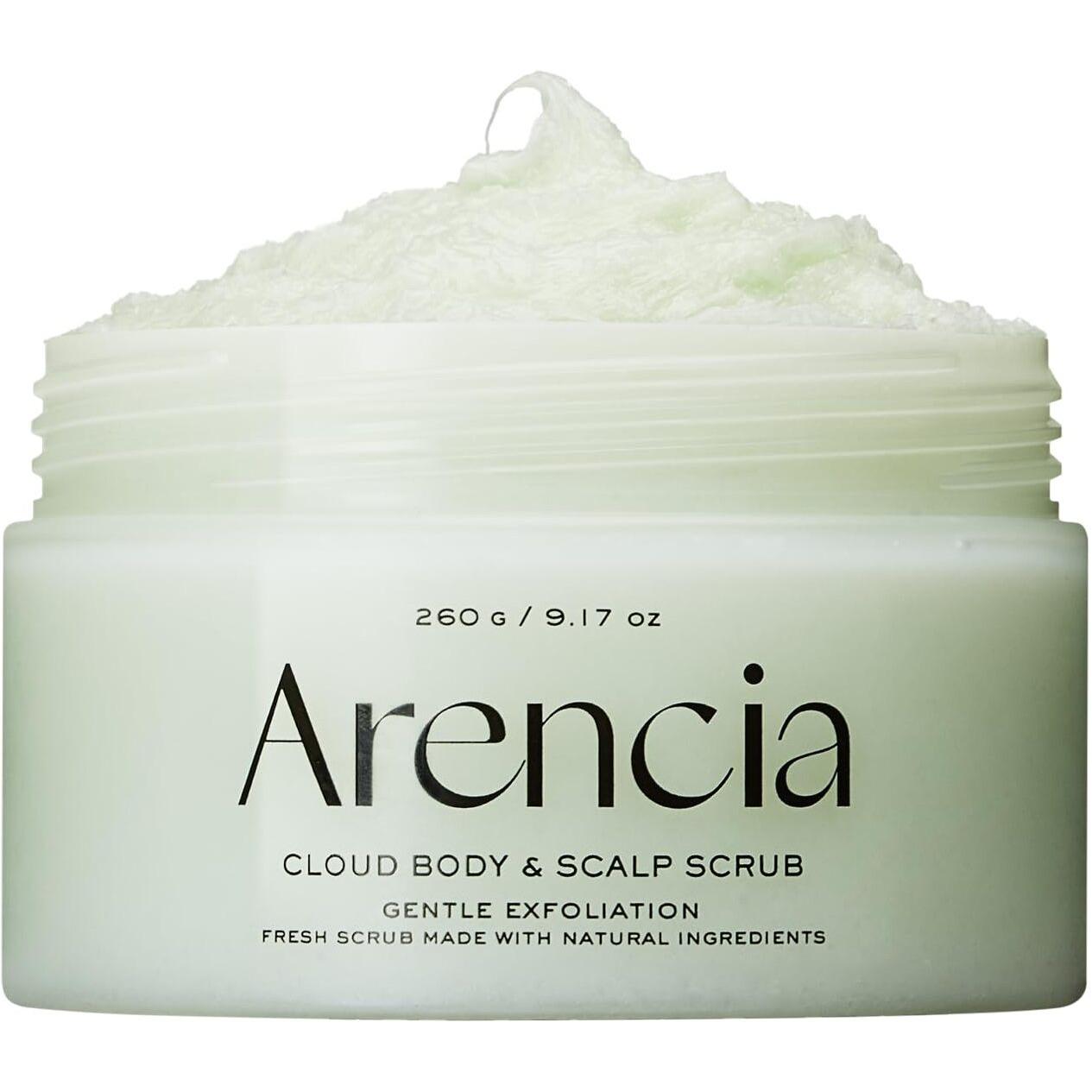 Arencia Fresh Cloud Sea Salt Body & Scalp Scrub (Green) - Exfoliant, Bump Eraser For Silky Smooth Skin, Korean Skin Care