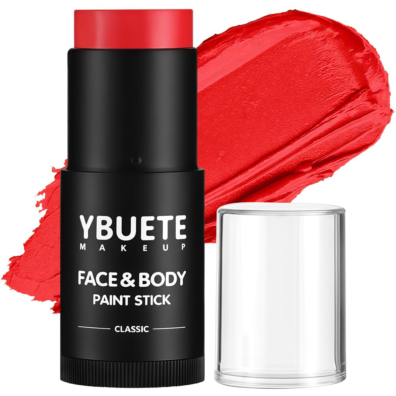 Ybuete Red Face Body Painting Stick, Full-Coverage Cream Professional Washable Face Paint For Halloween Sfx Devil Clown Vampire Zombie Goth Cosplay Makeup For Adult Costume Party & Stage Performance