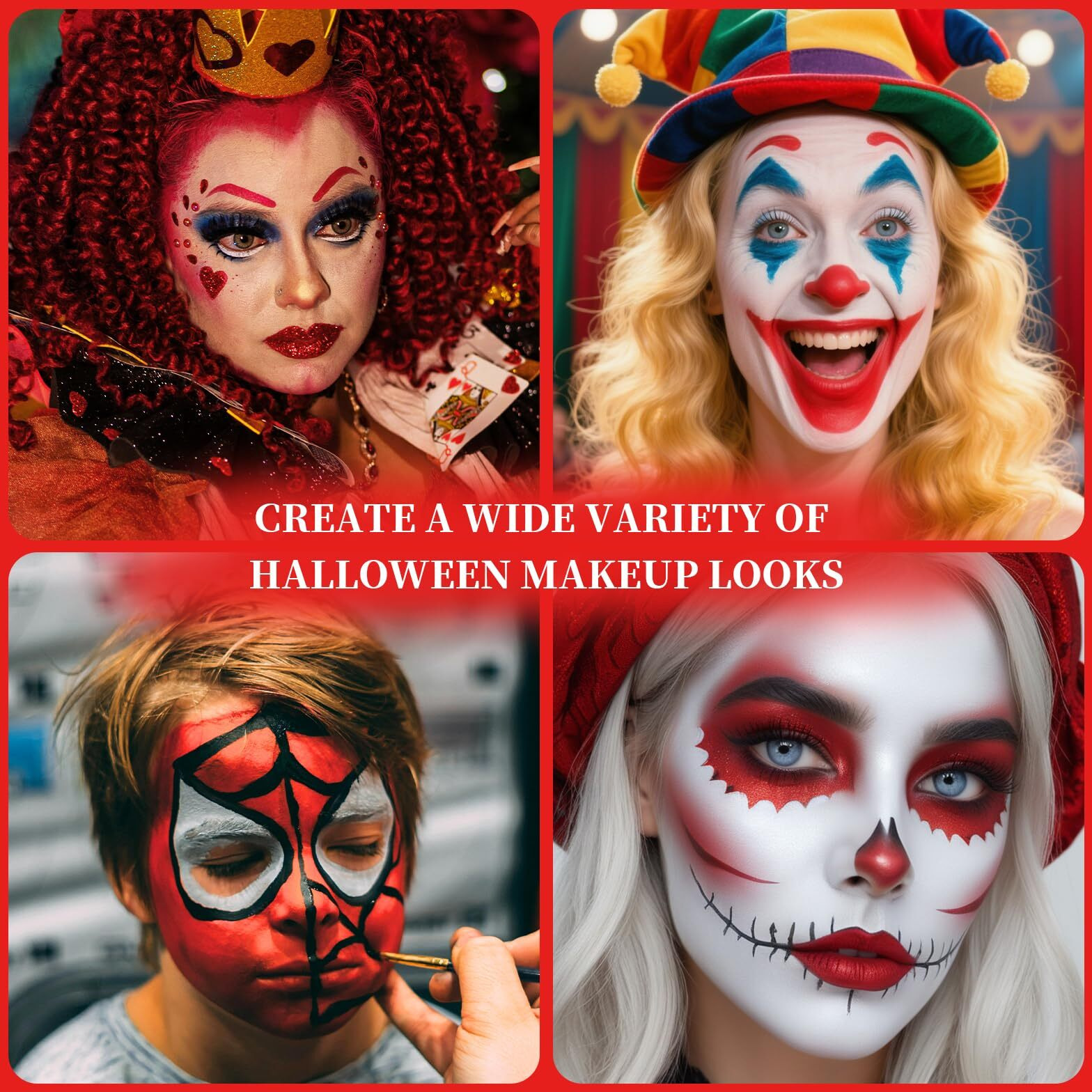 Ybuete Red Face Body Painting Stick, Full-Coverage Cream Professional Washable Face Paint For Halloween Sfx Devil Clown Vampire Zombie Goth Cosplay Makeup For Adult Costume Party & Stage Performance