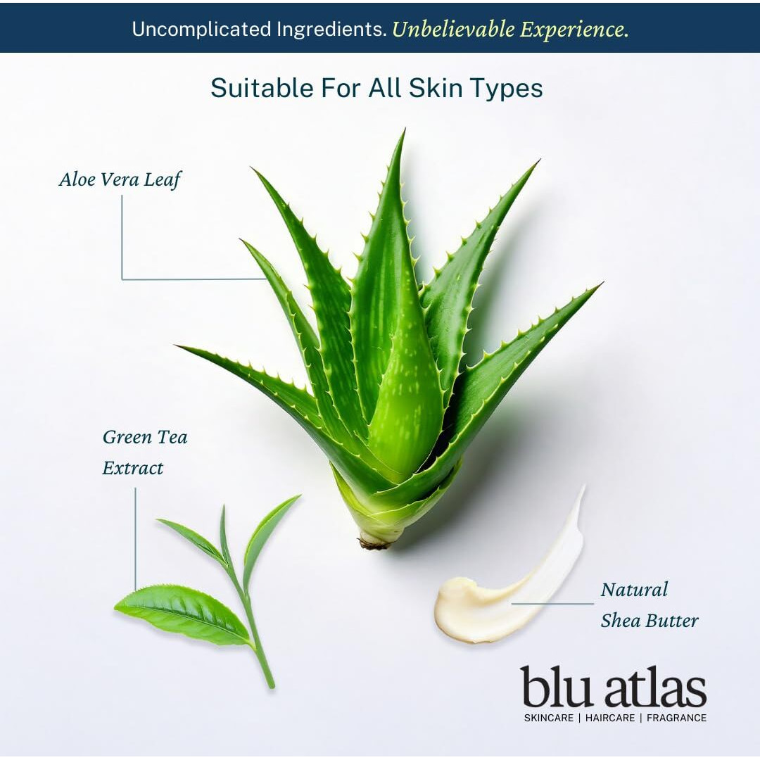 Blu Atlas Body Wash, 8 Oz - Sulfate-Free Gel Body Wash For Men, Moisturizing Formula Suitable For All Skin Types Santal Cedar
