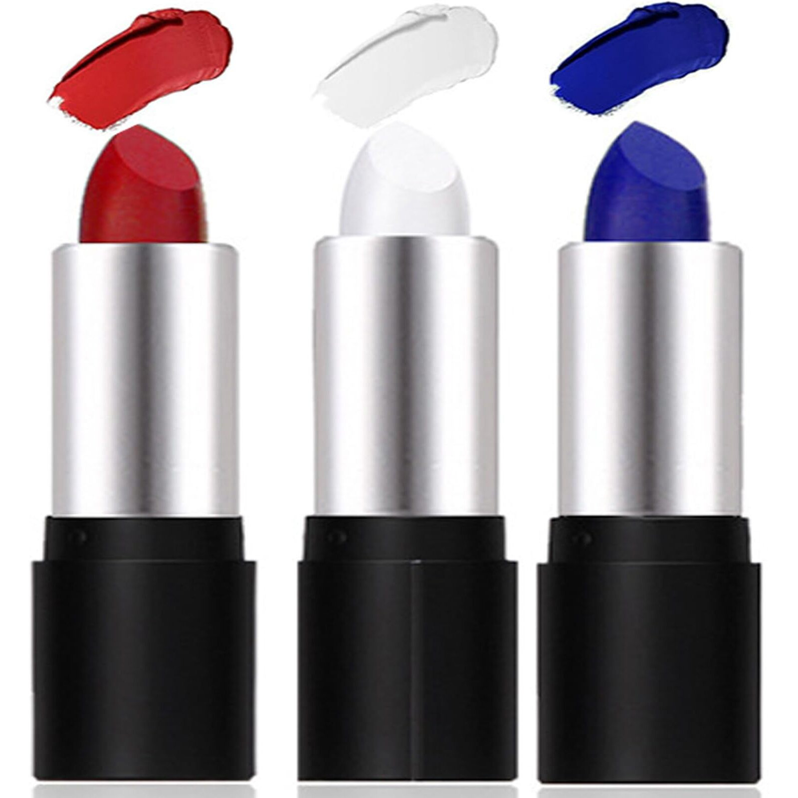 3Pcs Red White Blue Face Body Paint Stick Kit,4Th Of July Accessories,Patriotic Face Paint For Independence Day,4Th Of July Body Paint,Clown Makeup,Eye Black Stick For Baseball/Softball/Football