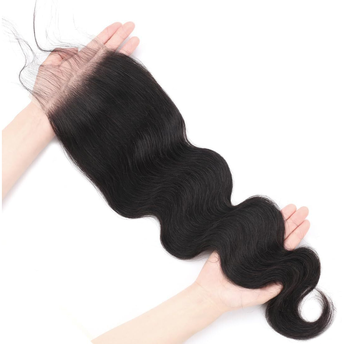 5X5 Hd Transparent Skinlike Lace Closure 5X5 Human Hair Body Wave Brazilian Lace Closure 22Inch 12A Raw Virgin Free Part Closure Ultra-Thin 100% Real Human Hair Pre Plucked Closure Natural Black