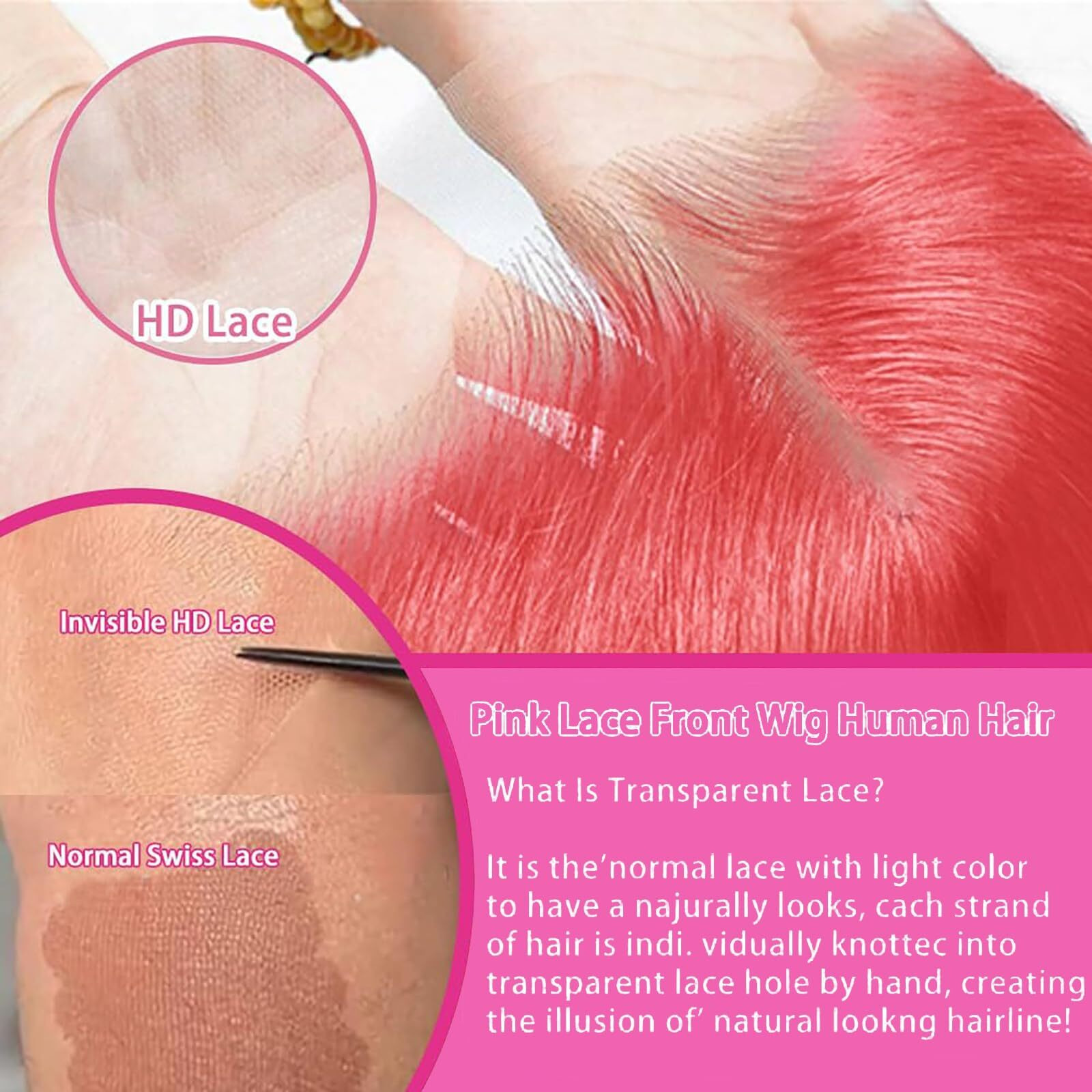 Dorashion 34 Inch Pink 13X4 Lace Front Wigs Human Hair Glueless Pink Colored Body Wave Lace Front Wigs With Baby Hair Pre Plucked 180 Density Hd Transparent Lace Frontal Wig For Women