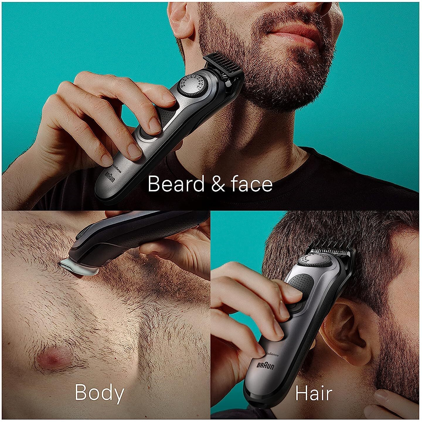 Braun All-In-One Men's Shaving Kit Series 7 7440, 12-In-1 Beard, Face, Nose, Ear Trimmer, Hair Clippers, Body Groomer And Manscaping