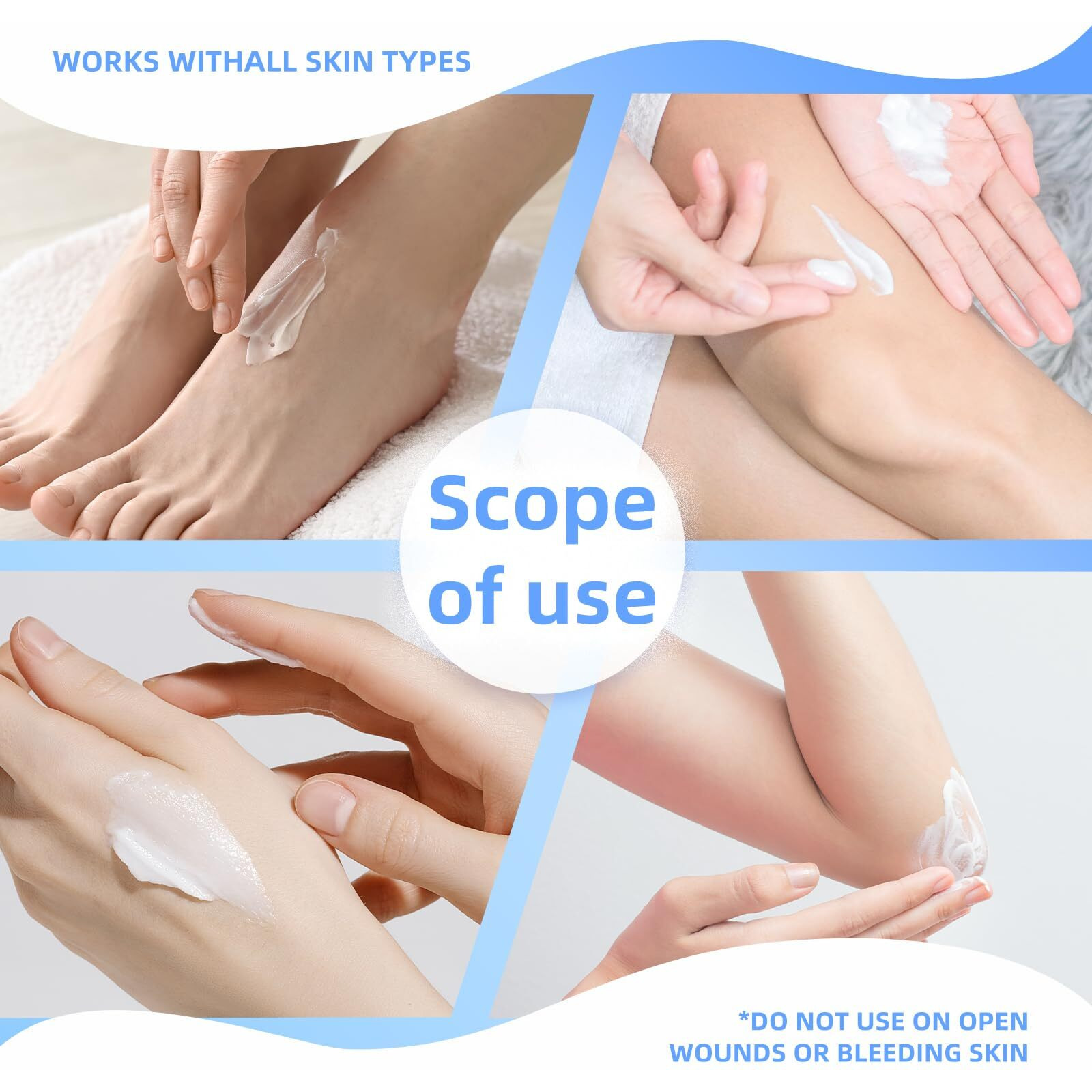 Qqwiax Urea Cream 40 Percent - Foot & Hand Cream For Dry, Cracked Skin - Intensive Urea Lotion For Feet & Heels(Bule)