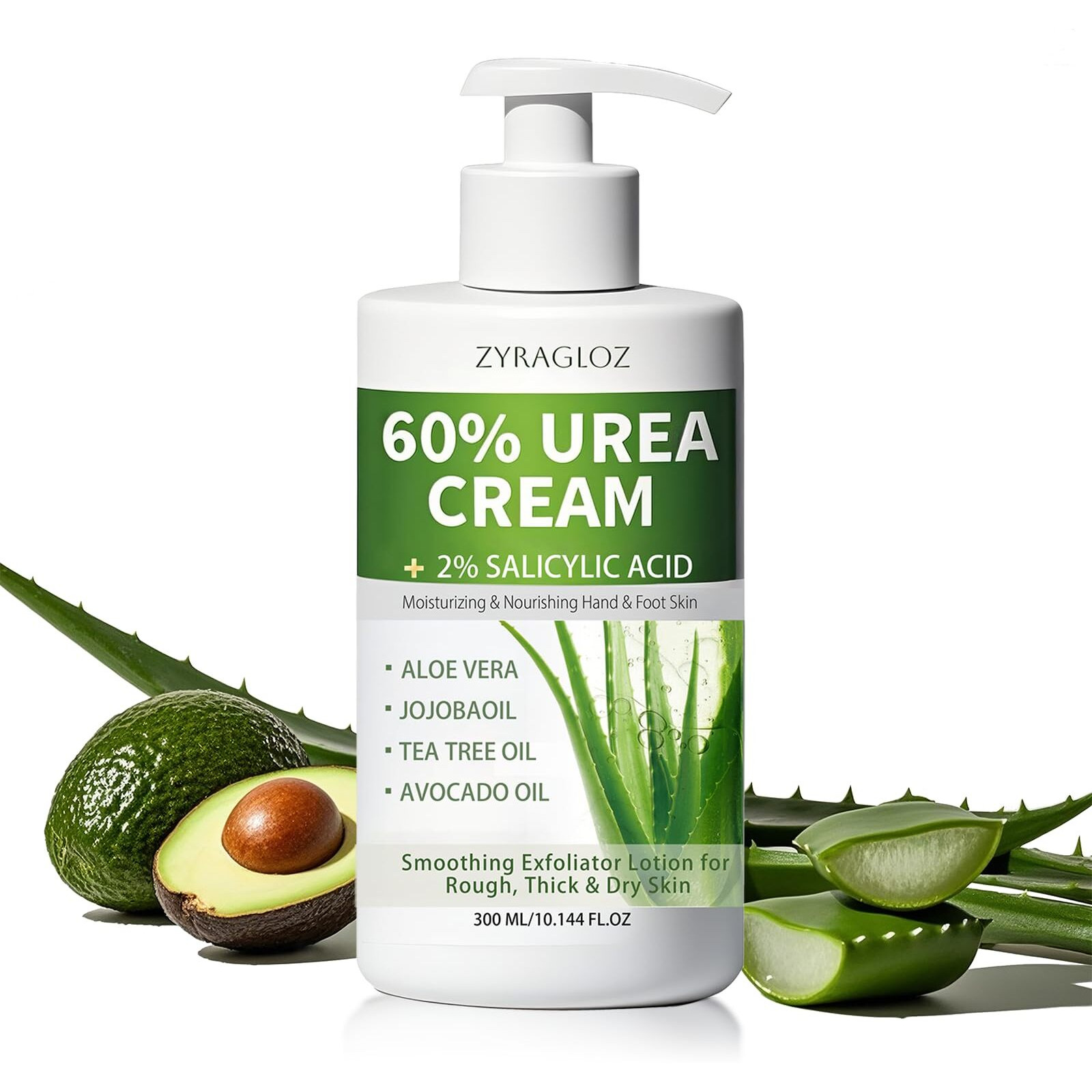 60% Urea Cream With 2% Salicylic Acid, Urea Cream 60 Percent For Feet & Hands, Maximum Strength Moisturizer Foot Lotion For Dry Cracked Heels Feet Knees Elbows Hands, Callus Remover, 10.1 Fl Oz