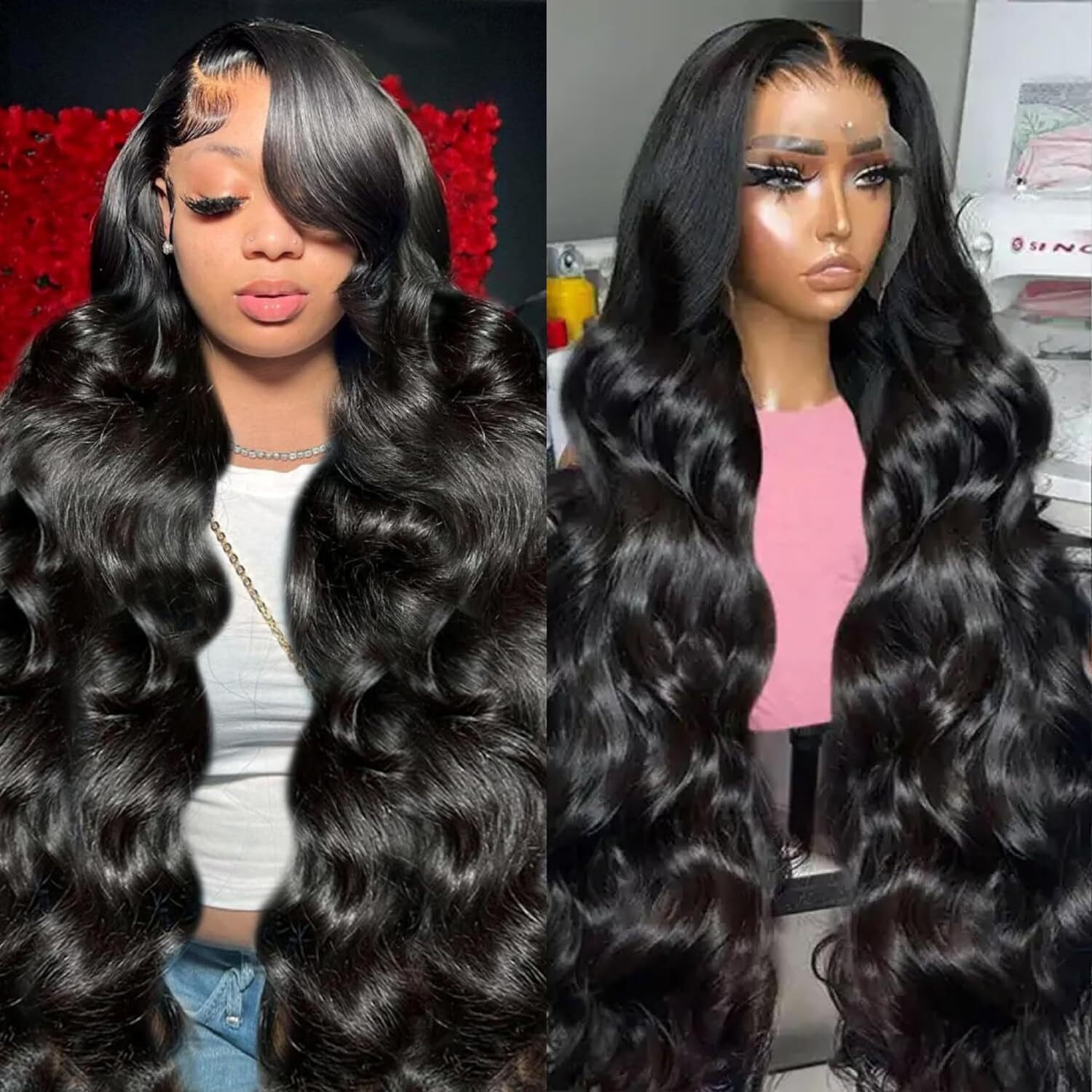 32Inch 13X6 Lace Front Wigs Human Hair Body Wave 200% Density Hd Transparent Lace Frontal Wigs Body Wave Pre Plucked Glueless Wigs Human Hair For Women With Baby Hair
