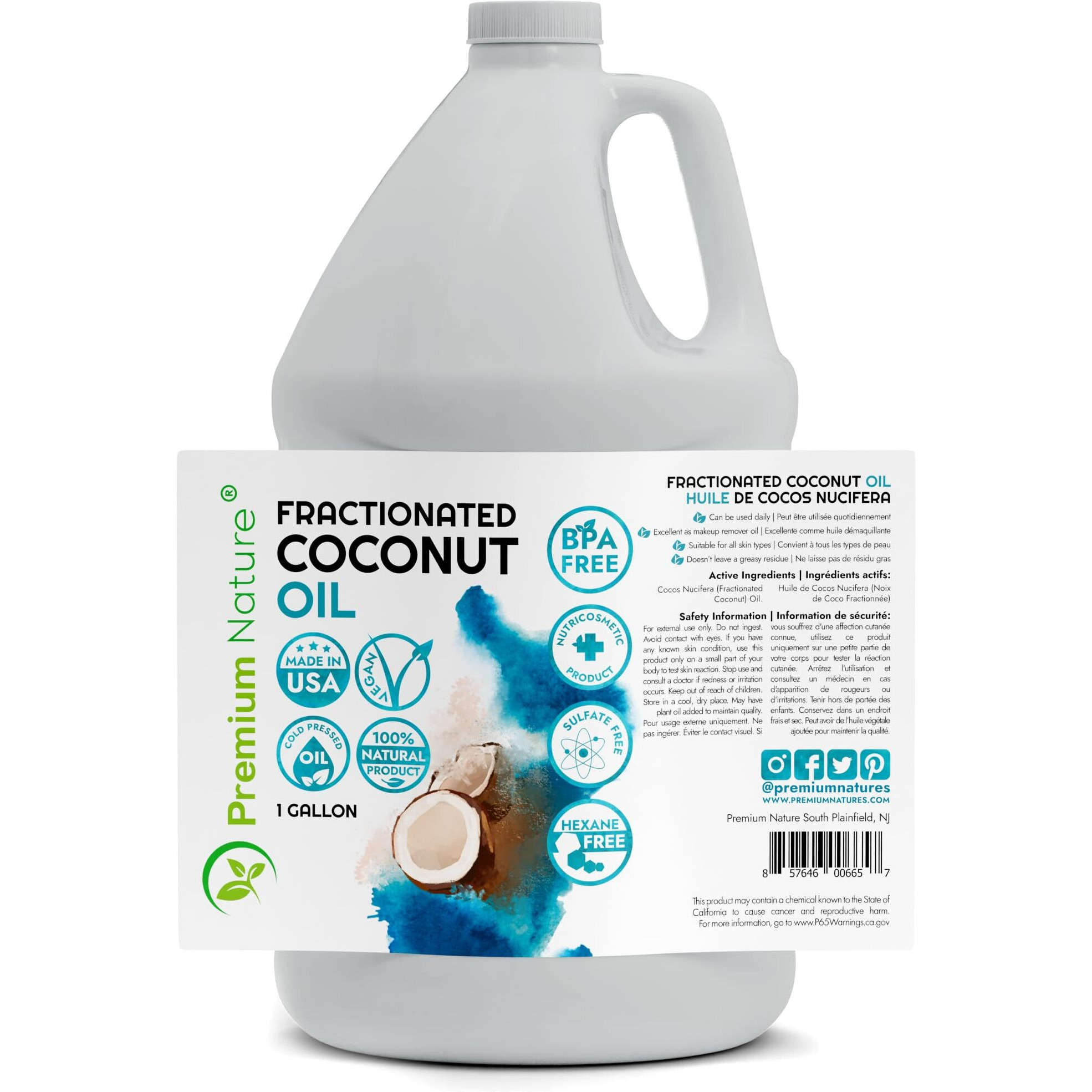 Fractionated Coconut Oil For Massage Cold Pressed Best Carrier For Essential Oils Mixing For Women Dry Skin Moisturizer For Body And Hair 1 Gallon Bottle Bulk Size