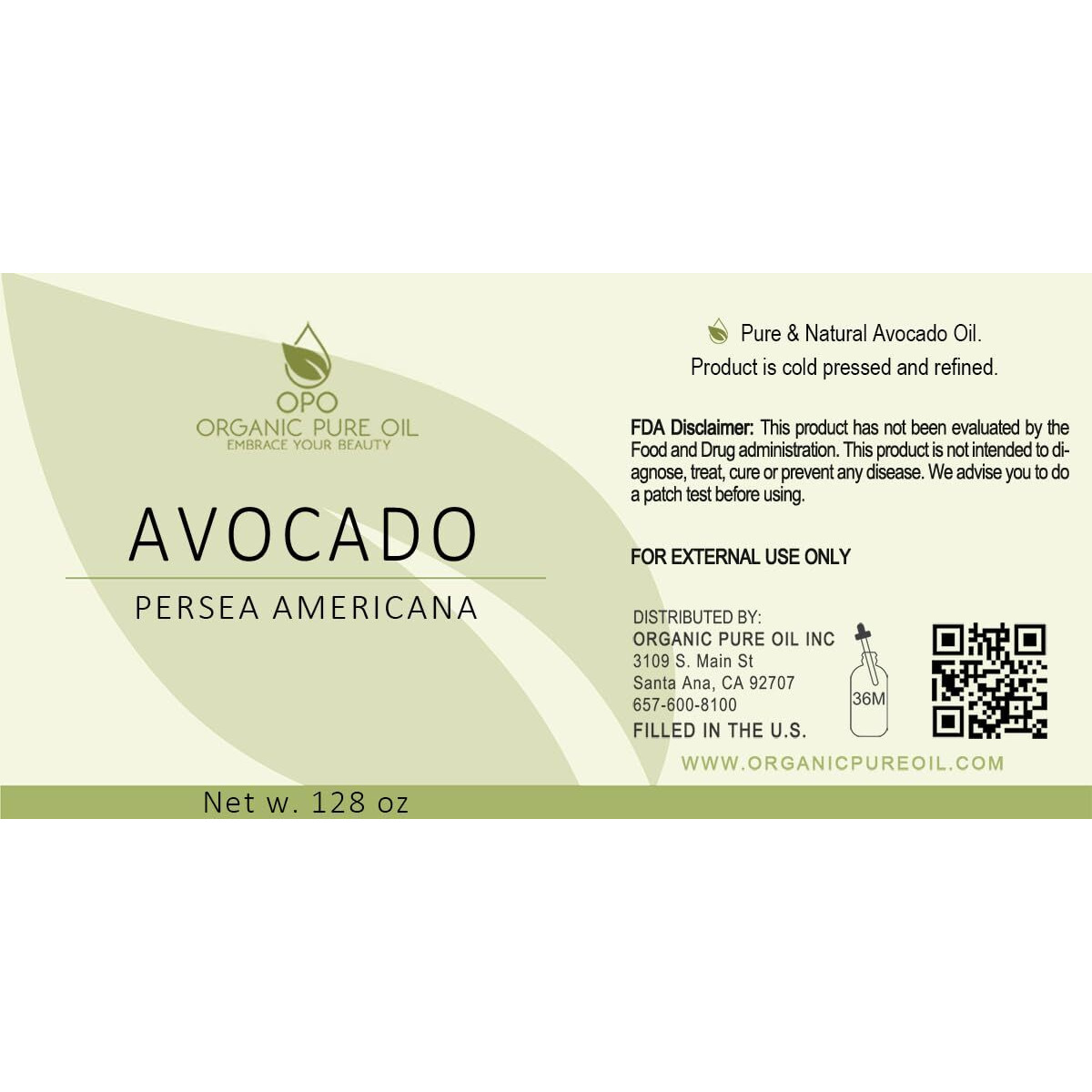 Avocado Oil - Pure, Refined, Filtered, Non-Gmo, Vegan, Fair Trade, Unscented, Bulk Carrier - 128 Oz / 1 Gallon - For Skin, Hair, Nails, Body & More - Hydrating, Nourishing, Moisturizing