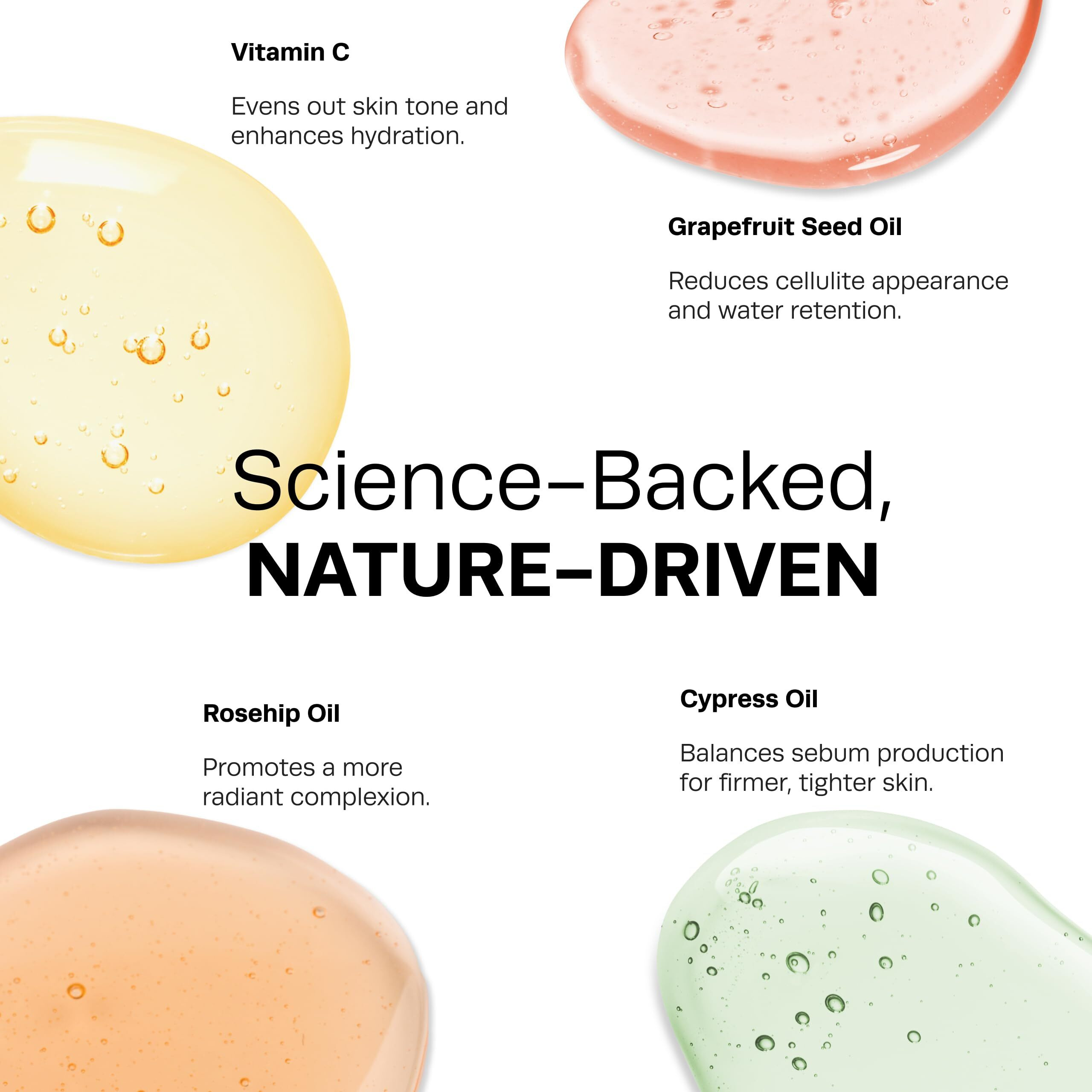 Hot Vita Vitamin C Body Oil - Hydrating & Firming Natural Blend With Rosehip & Cypress Oils - Evens Skin Tone, Reduces Cellulite Appearance, Boosts Radiance & Promotes Collagen Production