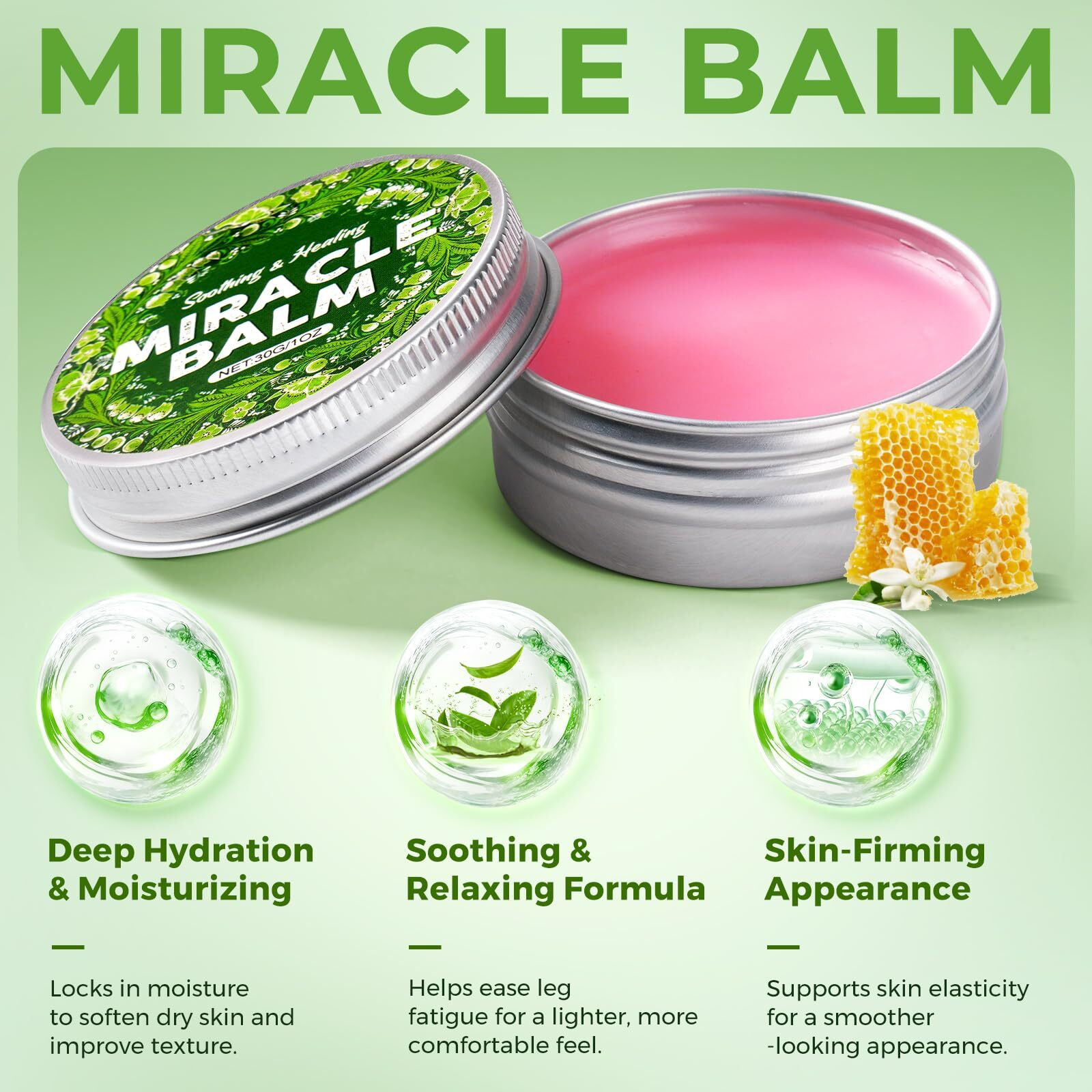 Punwity Miracle Balm, 2 Packs Organic Miracle Balm, Soothing Cream For Back, Hands And Body, Natural Ingredient(2 Packs)