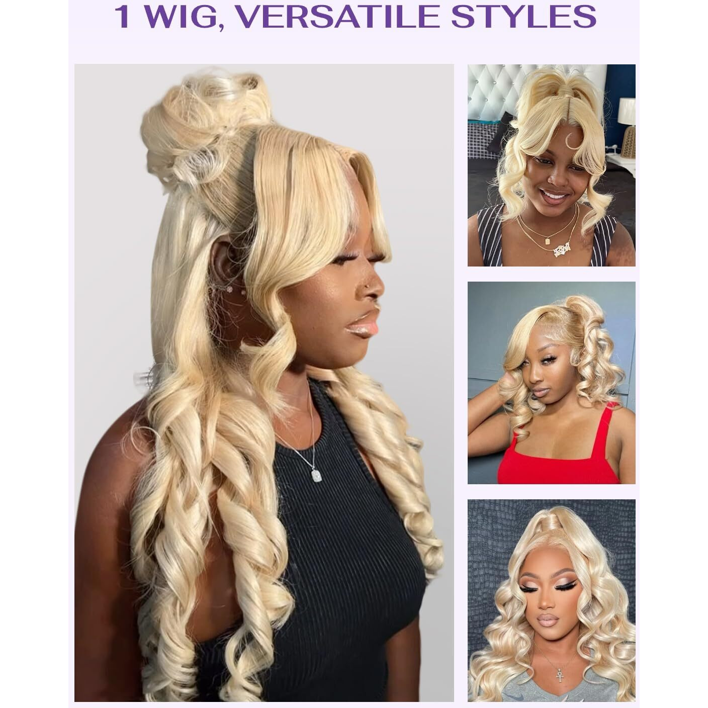 Wigcool Hidden Strap Body Wave 360 613 Lace Front Wig Human Hair Glueless Wigs Human Hair Pre Plucked Pre Bleached 180% Density Blonde Wig With Drawstring Hd Full Lace Human Hair Wigs 24Inch