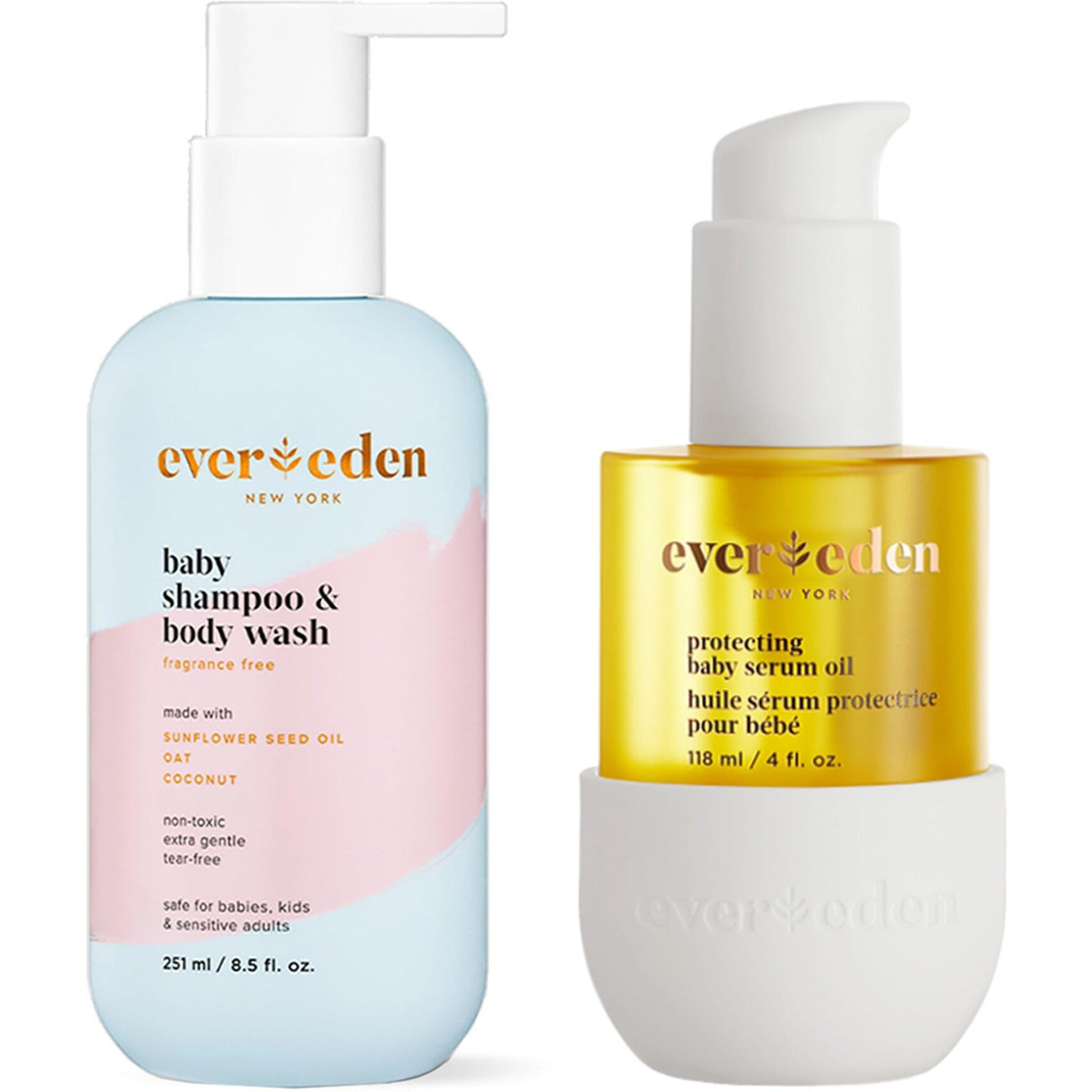 Evereden Baby Cradle Cap Care Bundle Clean & Vegan Shampoo, Body Wash, Protecting Oil For Newborns - Great For The Whole Family