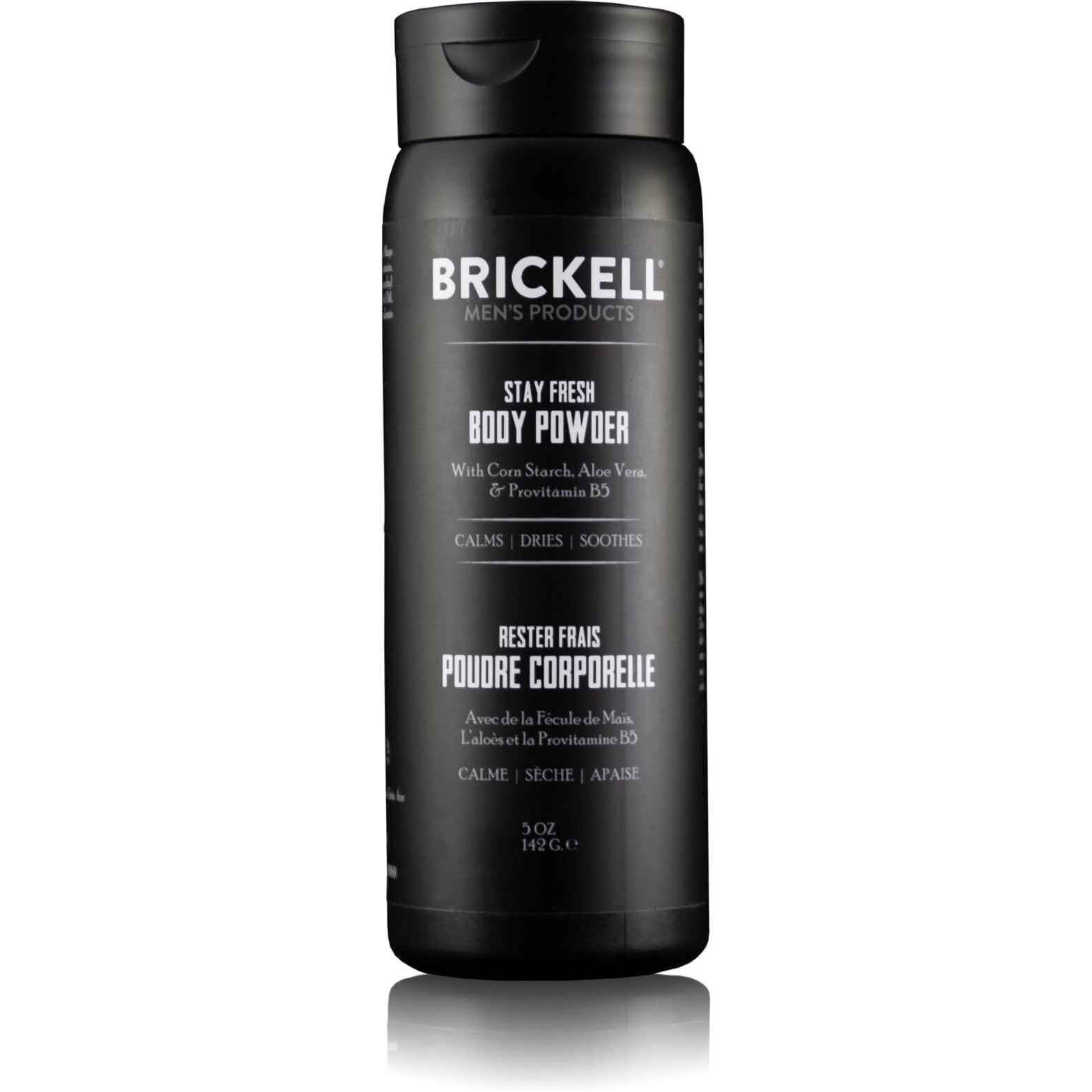 Brickell Men's Products Stay Fresh Body Powder For Men, Natural And Organic Talc-Free, Absorbs Sweat, Keeps Skin Dry, Unscented, 5 Oz