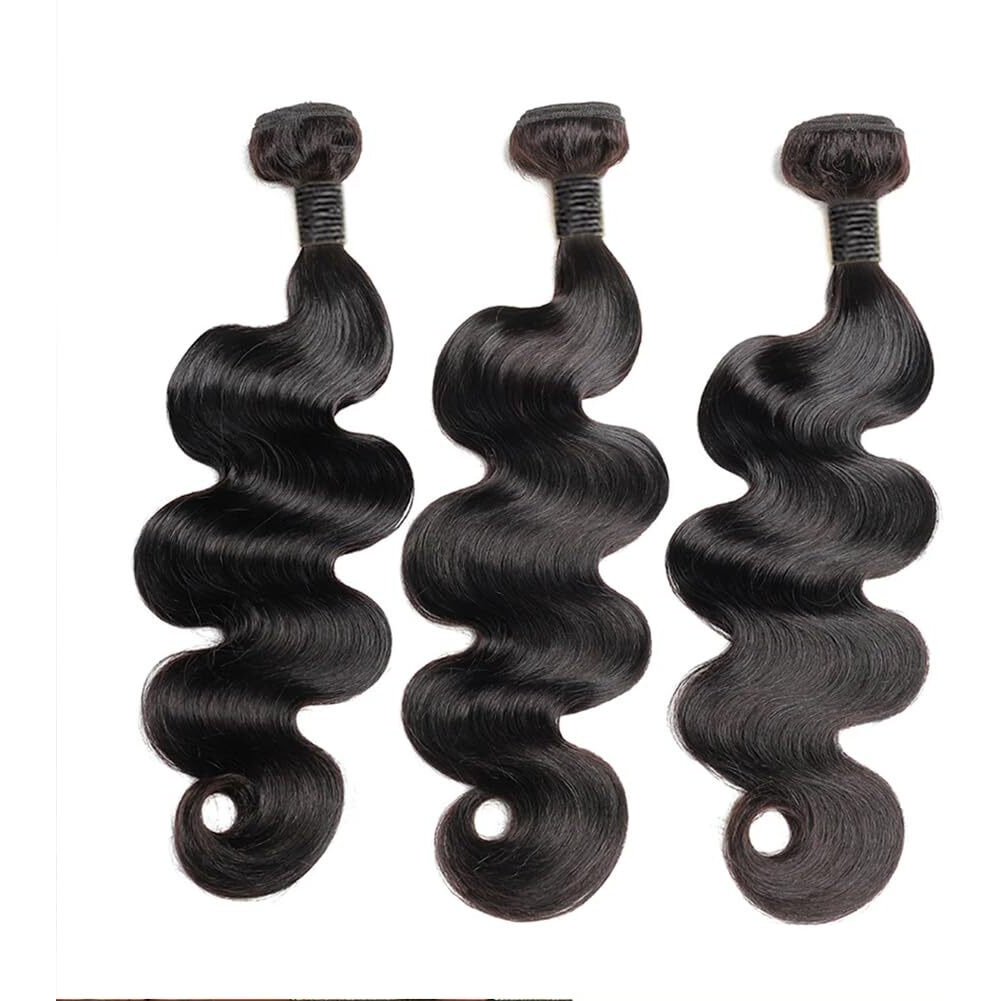 Mdl Human Hair Bundles Body Wave Bundles Human Hair 24 24 26 26Inch 100% Unprocessed Brazilian Virgin Hair Body Wave 4 Bundles Human Hair Extensions For Black Women Natural Color(24 24 26 26 Inch)