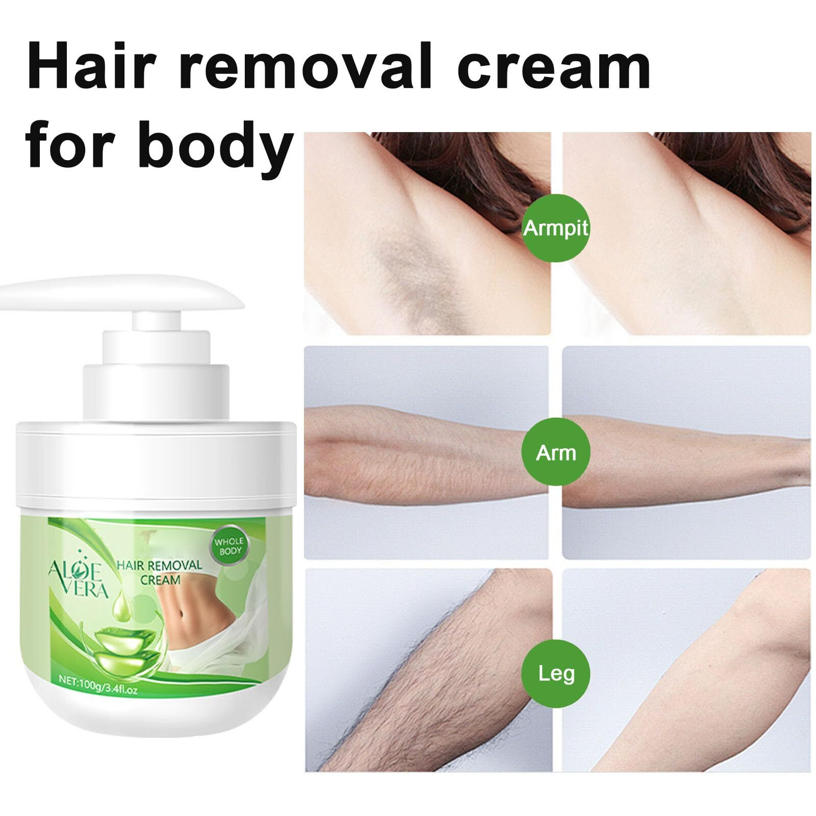 Facial Depilatory And Hair Removal Cream For Women, Aloe Vera Facial Hair Removal Cream For Upper Lip And Chin For Face Hair Remover For Body Sensitive Skin Gentle And Non-Irritating (2Pcs)