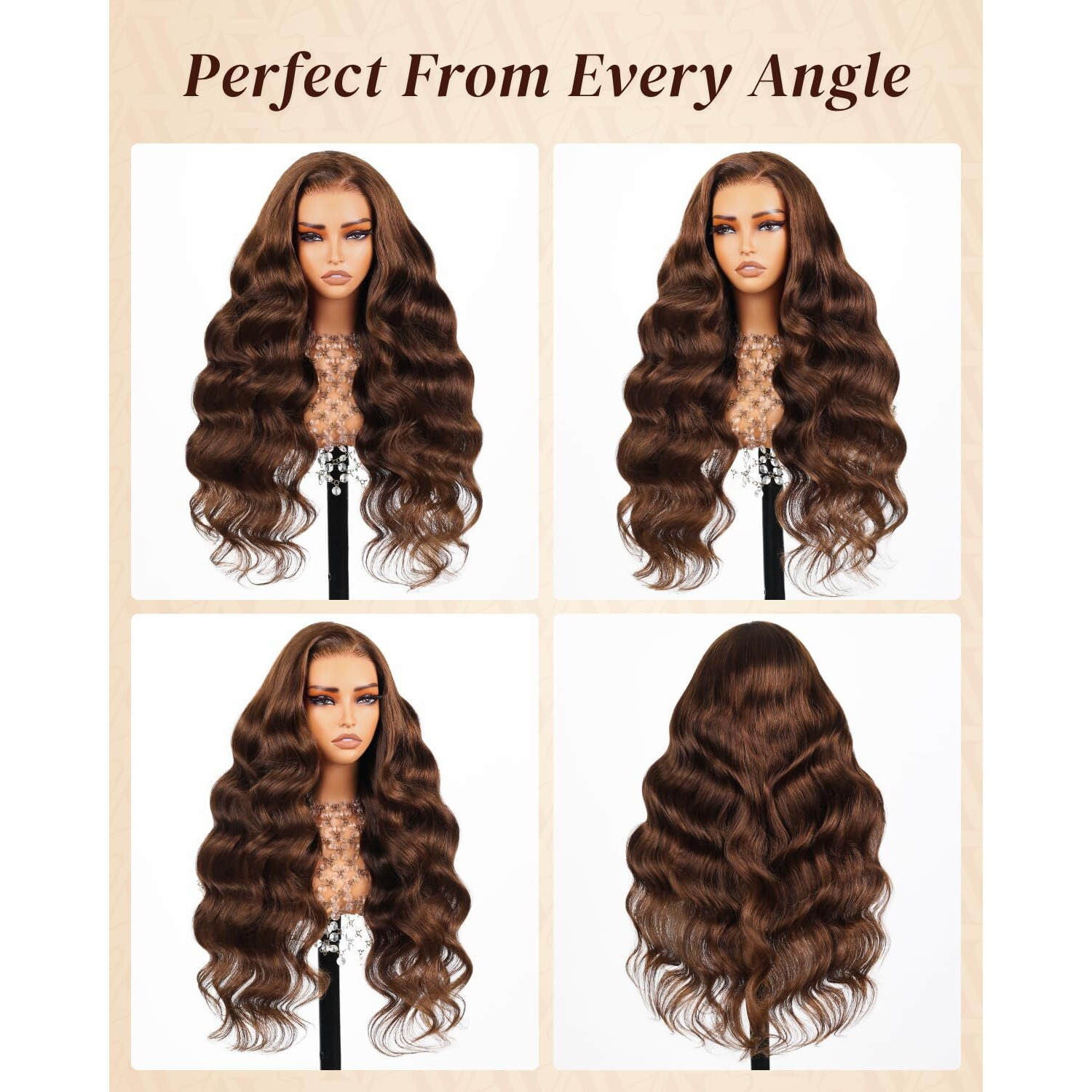 Arabella 13X6 Chocolate Brown Lace Front Wig Human Hair Hd Transparent Body Wave Lace Front Wigs Human Hair Pre Plucked Glueless Frontal Brown Wig Human Hair 24 Inch