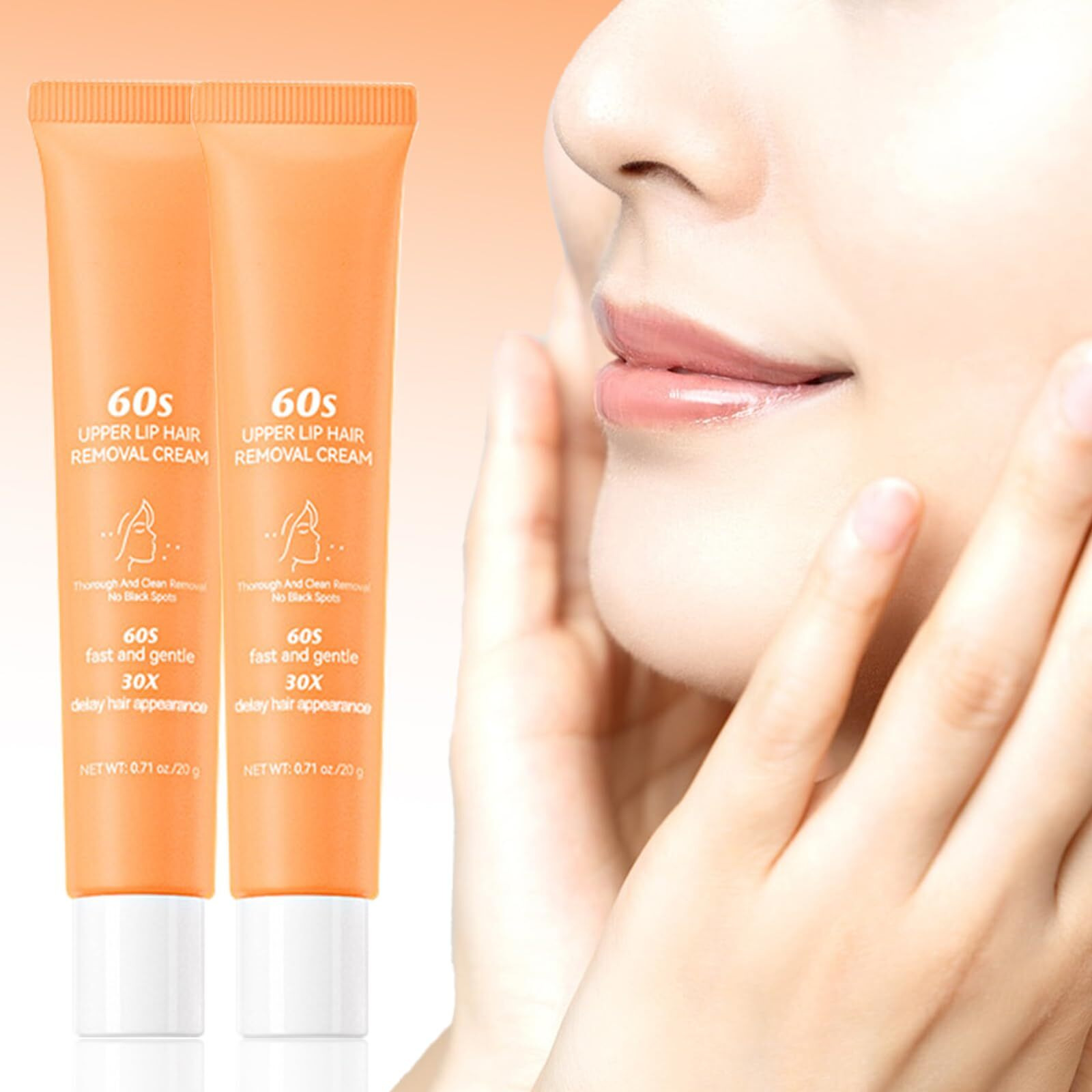 2 Pcs Hair Removal Cream For Women,2025 New Gentle Facial Hair Removal Cream,Effective Quick,Painless Hairs Removers For Body Face Lips