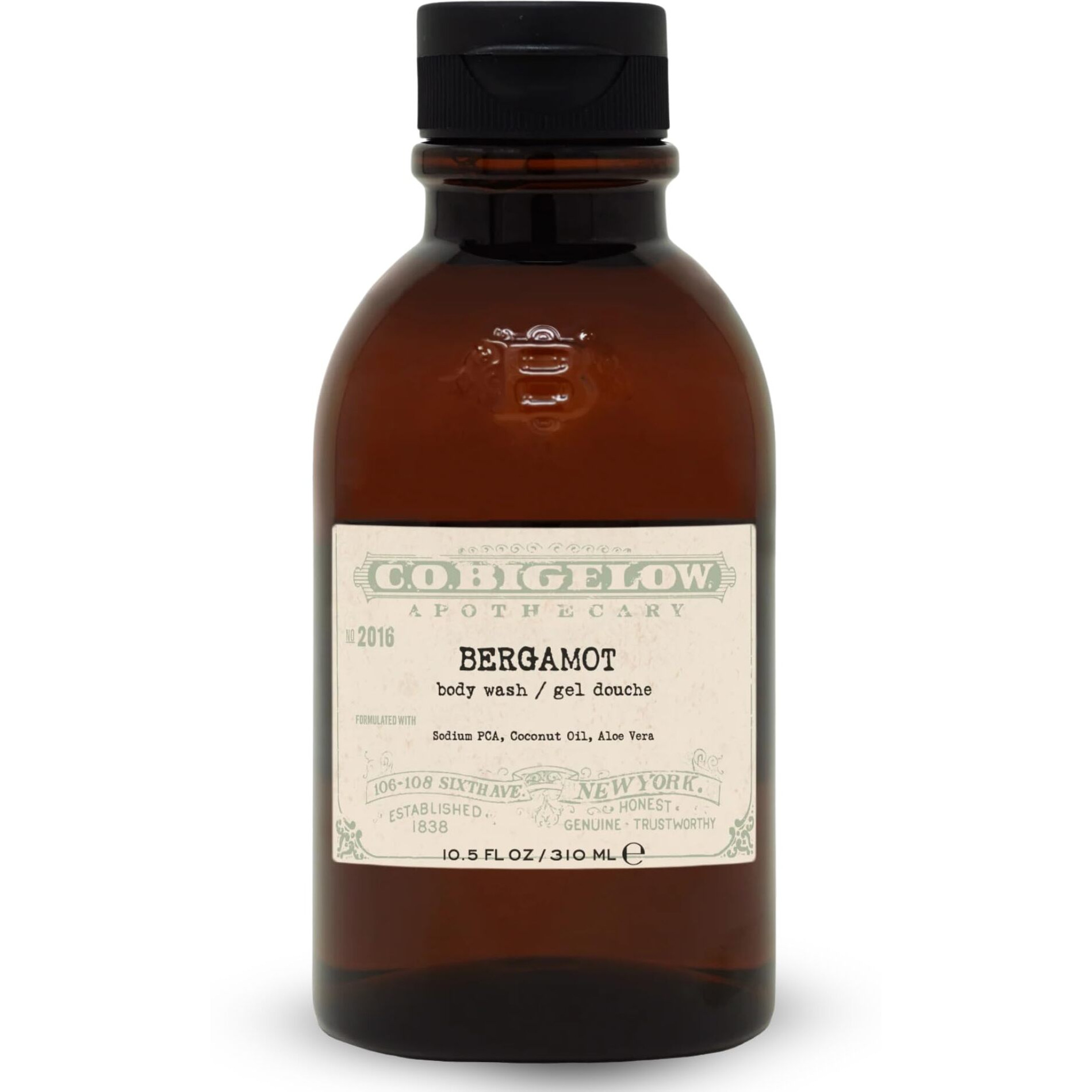 C.O. Bigelow Iconic Collection Bergamot Body Wash, With Sodium Pca, Coconut Oil, Aloe Vera, 10.5 Fl Oz