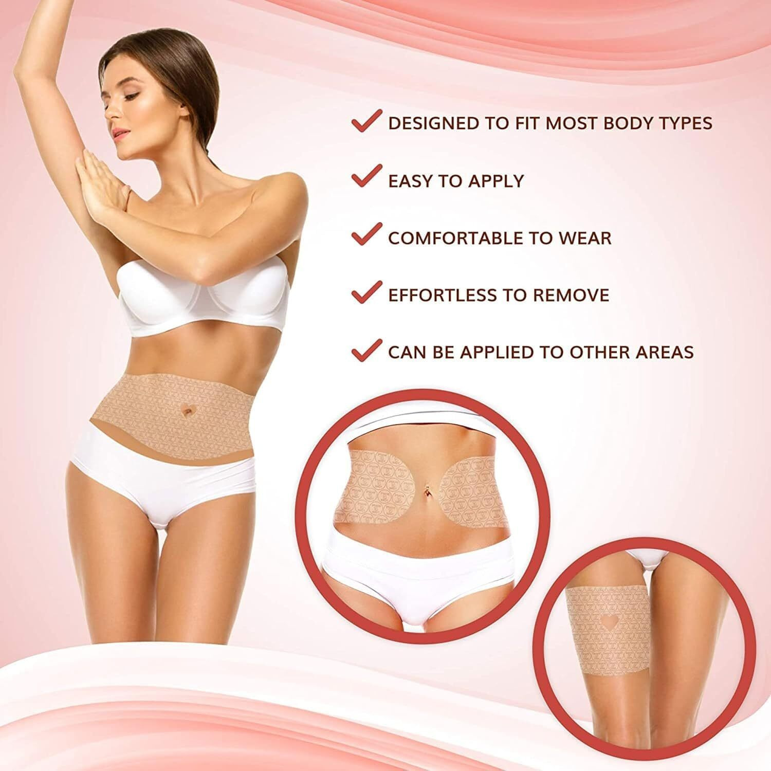 All Natural Moisturizing Body Applicator Wrap - Easy To Use Body Wrap -Anti Cellulite Solution- Firming Toning Tummy Wrap (10 Count (Pack Of 1))