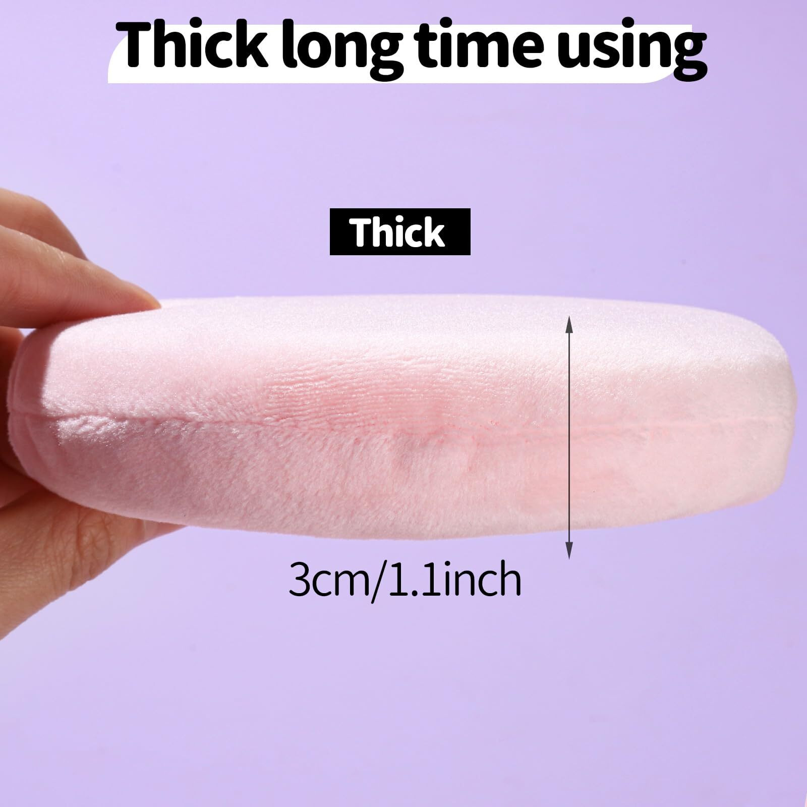 Teenitor 2Pcs 5Inch Pink Body Powder Puff, Powder Puff For Body Powder, Soft Velour Puff Pink