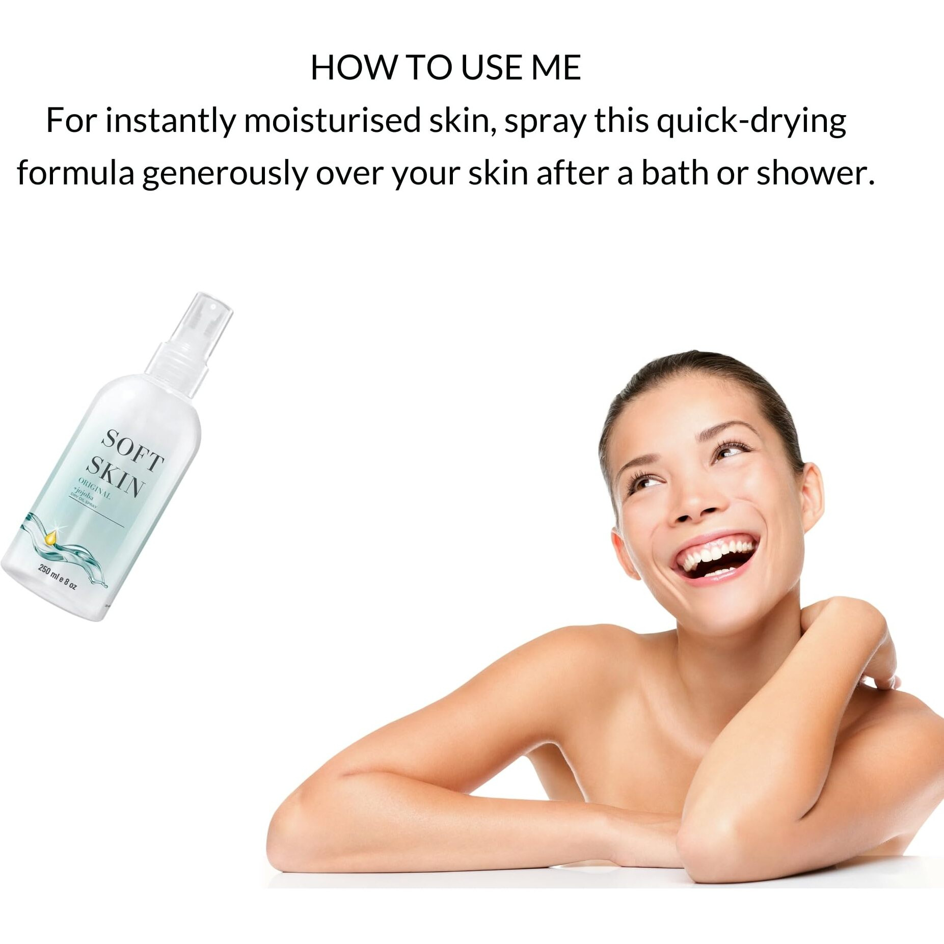 Soft Skin Jojoba Original Dry Oil Spray - 8 Oz, Body Oil After Shower