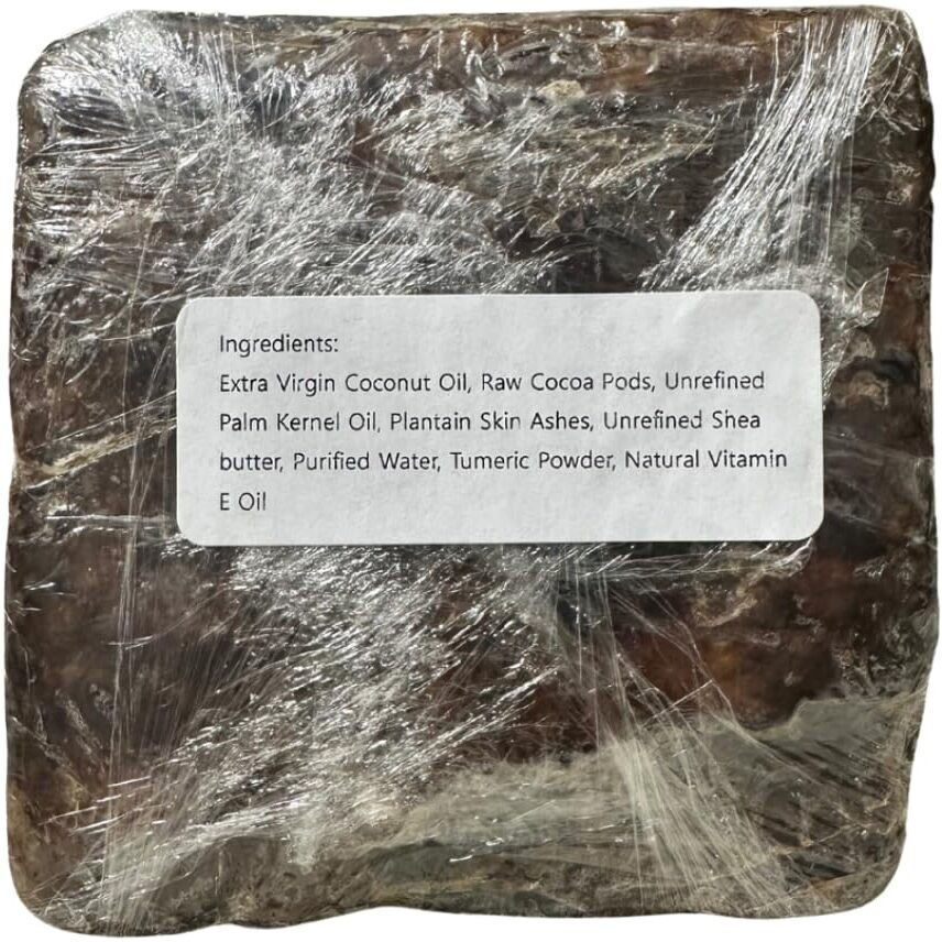 Aleheri's African Black Soap Turmeric 16 Oz - 100% All Natural, Raw Ingredients, From Ghana. For All Skin Types, Helps Rejuvenate, Aids Against Dark Spots, Eczema, Stretch Marks On Face & Body