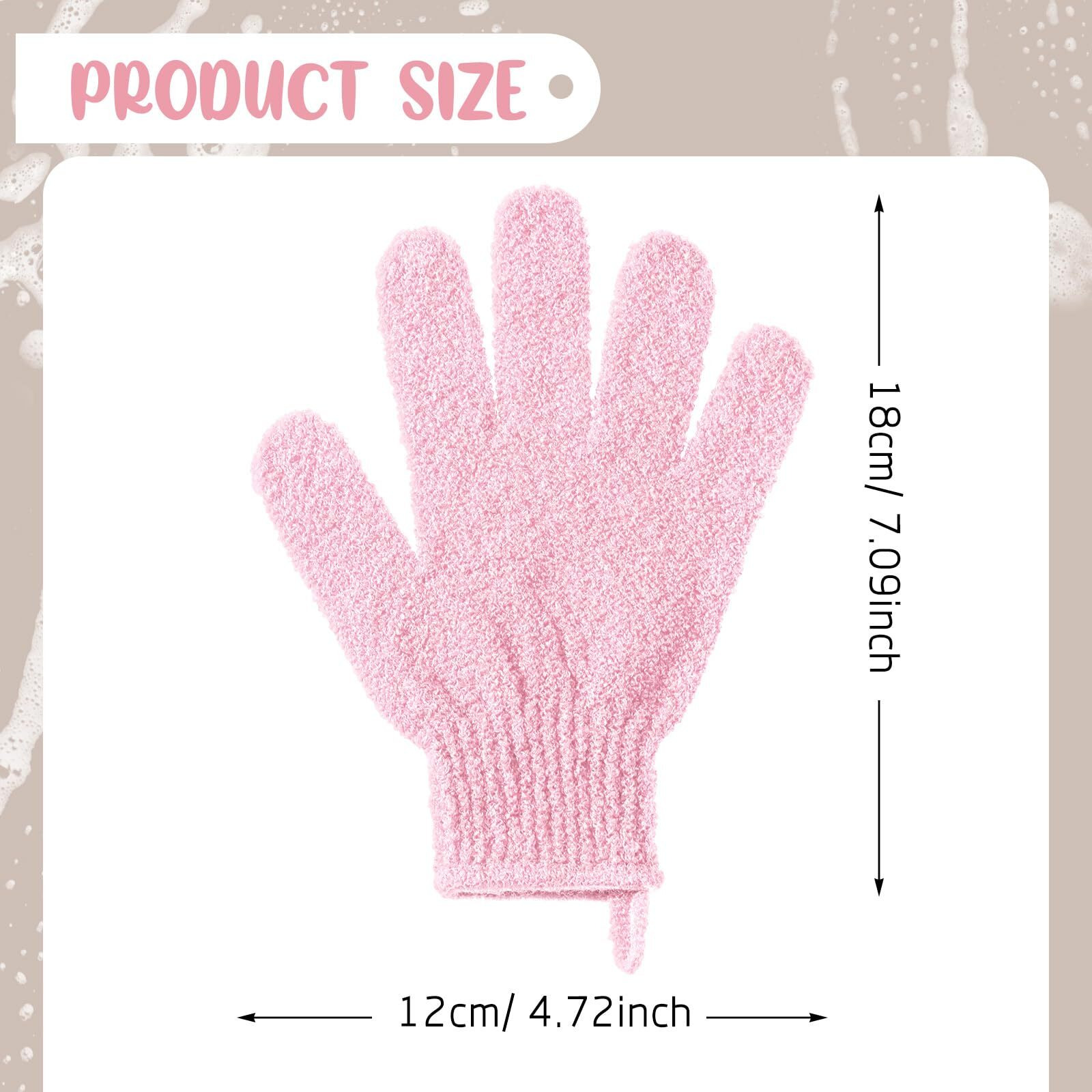 Didaey 104 Pcs Exfoliating Glove Bulk Shower Gloves With Hanging Loop Exfoliating Body Scrubber Dead Skin Remover For Body Bath Beauty Spa Massage Scrubs Men Women Bathing (Pink)
