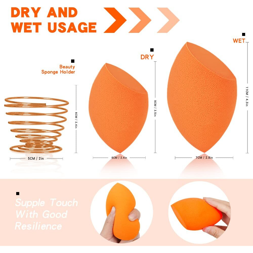 Large Beauty Blender-11Cm Extra Large Make Up Beauty Sponges Blender Xl,Oversized Beauty Blenders Bonus -1 Sponge Holders For Dry & Wet Use,Jumbo For Face,Body,Blush Cream,Foundation,Powder