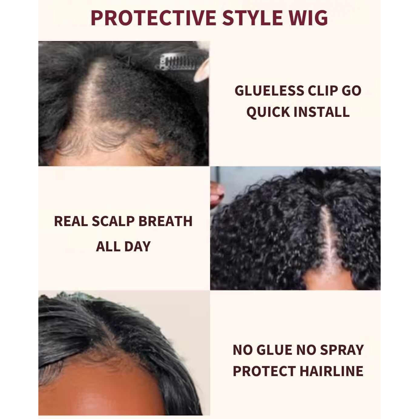 Beauty Forever V Part Wig Human Hair Black To Chestnut Brown Ombre Body Wave Wig Upgrade U Part Wigs Glueless Full Head Clip In V Shape Wigs No Leave Out None Lace Front Wig 150% Density 24Inch