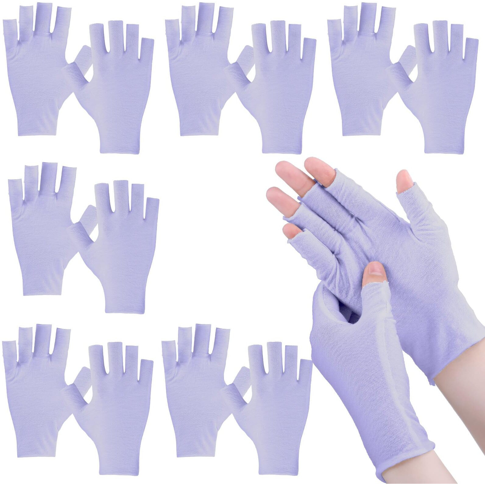 Geyoga 6 Pairs Fingerless Moisturizing Gloves Eczema Cotton Gloves For Adults Half Finger Touchscreen Lotion Overnight Dry Hands For Women Sleeping(Mauve)